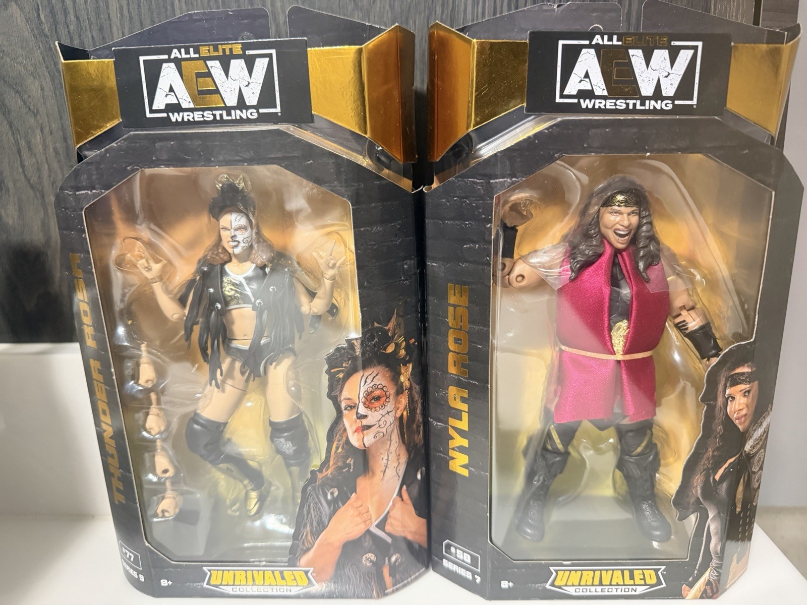 AEW Jazwares Lot (6) Dr Britt Baker 1/3000, Thunder Rosa Unmatched Unrivaled