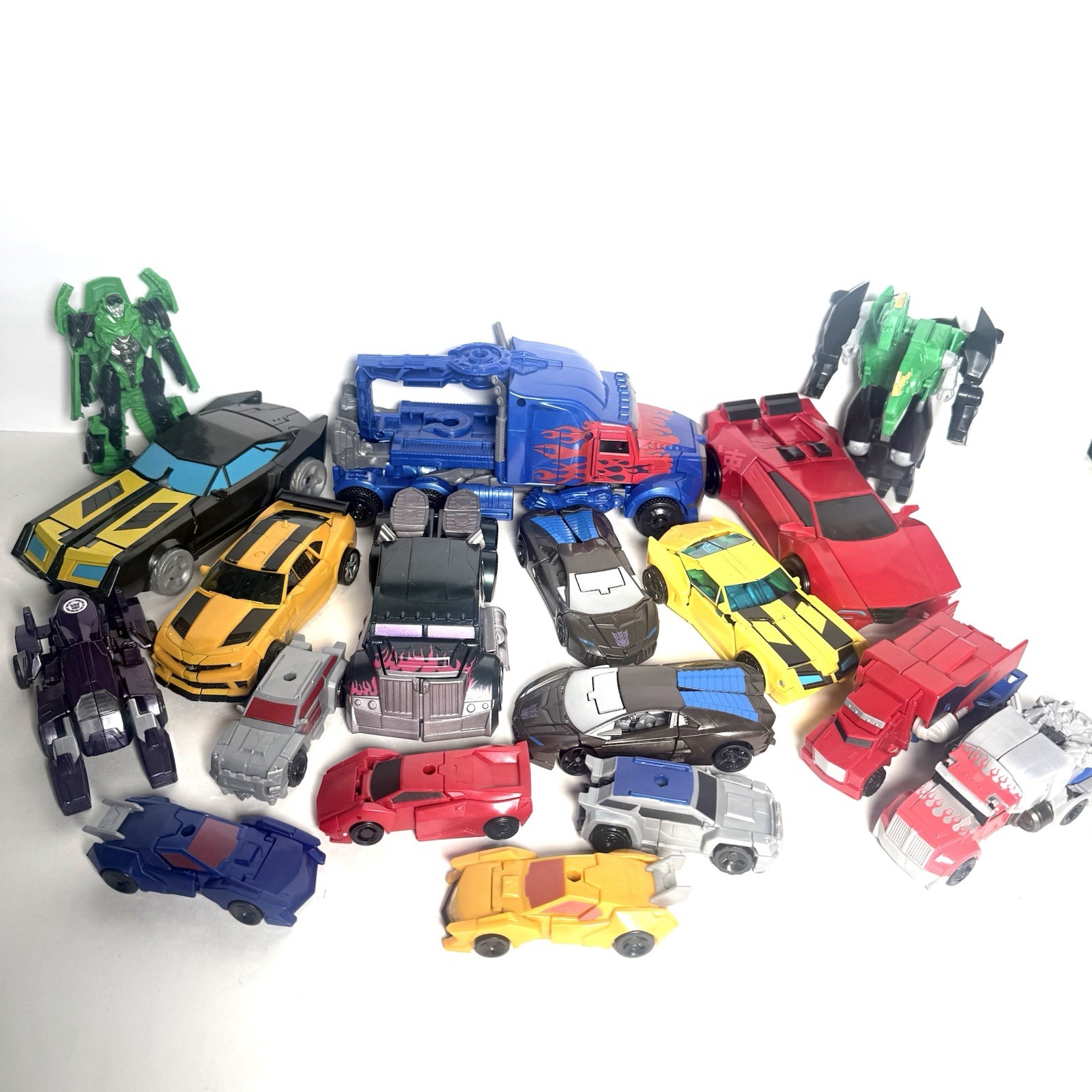 Transformers Toys Lot Of 18 Various Types Bumblebee Optimus Prime PLUS