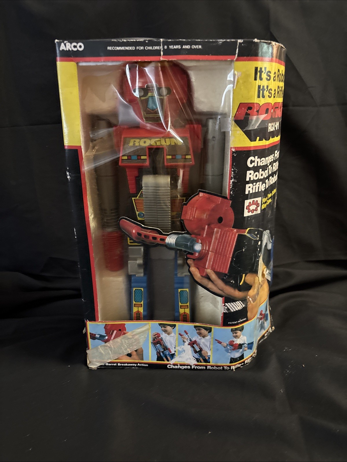 Vintage 1984 Arco RoGun Transforming Rifle Cap Robot Gun GoBots w/ Original Box