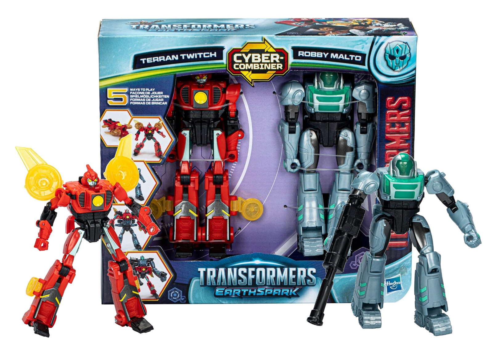Transformers EarthSpark Cyber-Combiner Terran Twitch & Robby Malto 5&Prime; Figure NIB