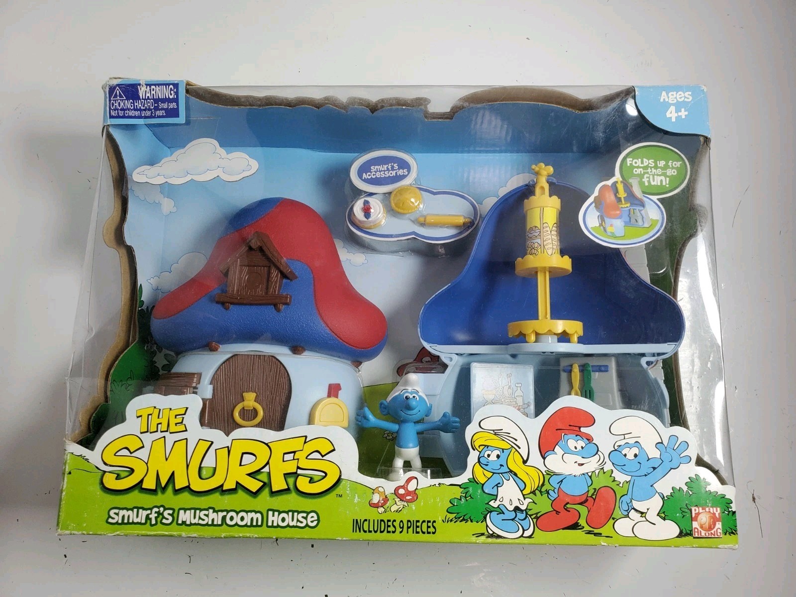 NEW The Smurfs Blue Smurf&rsquo;s Mushroom House 2008 Jakks – Box DAMAGE