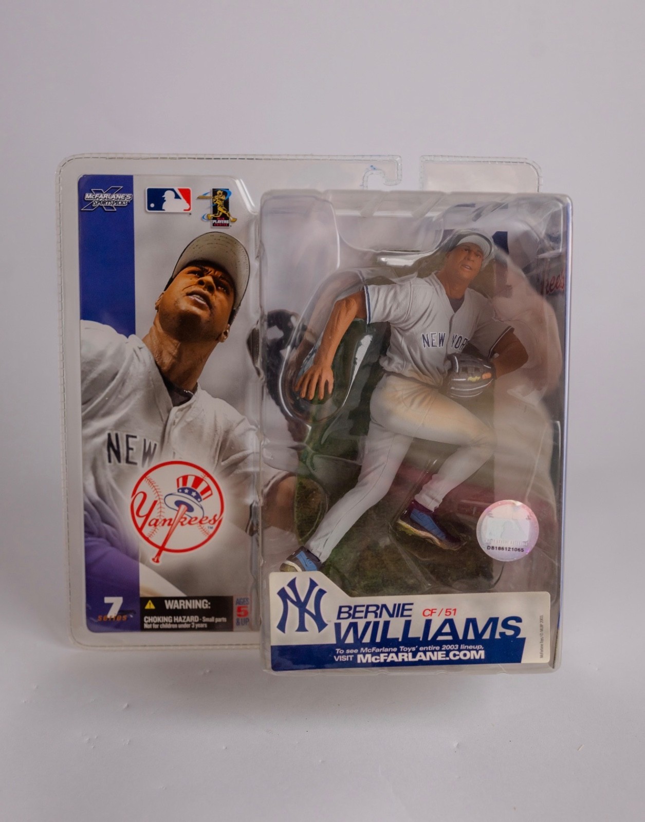 2003 NY Yankees Bernie Williams Action Figure McFarlane Series 7 in. Gray Jersey