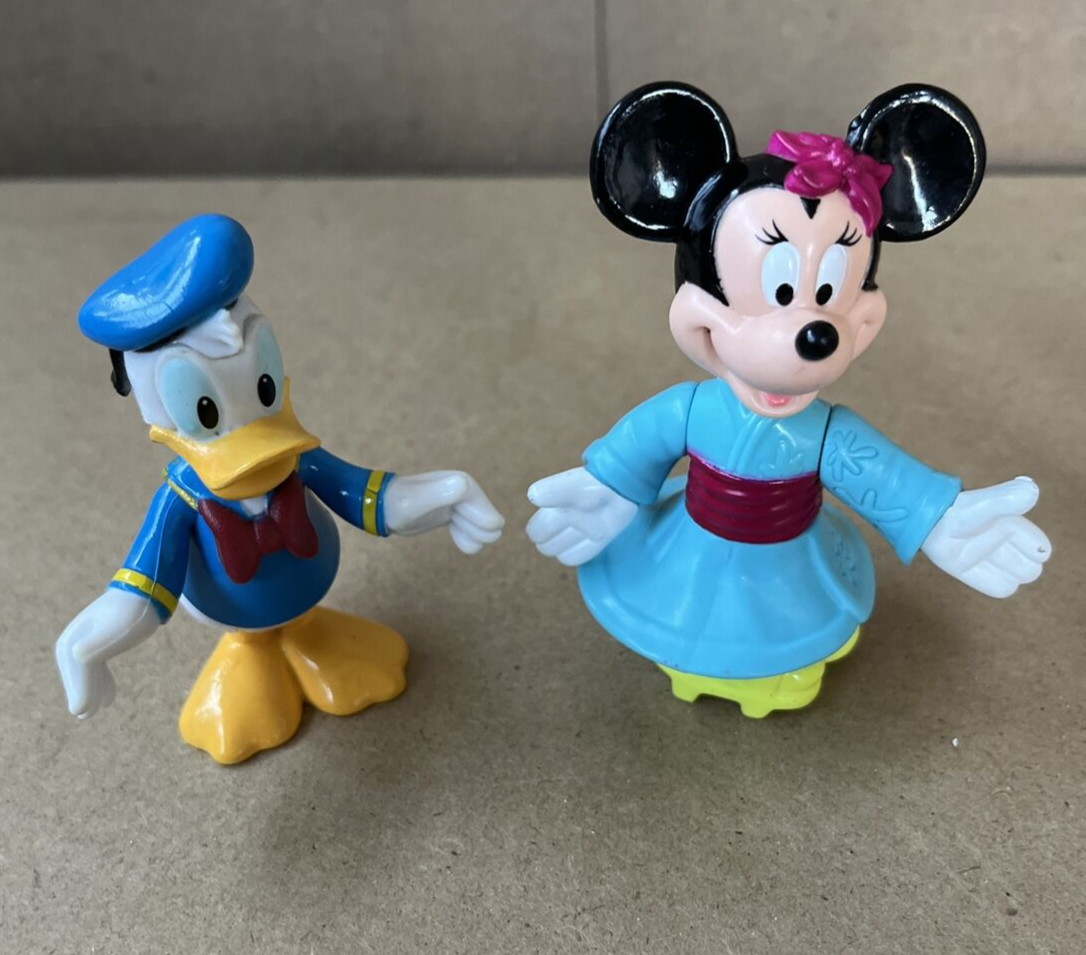 Lot of 4 Disney Mickey Mouse Figure Minnie Donald Duck Pluto Figurine