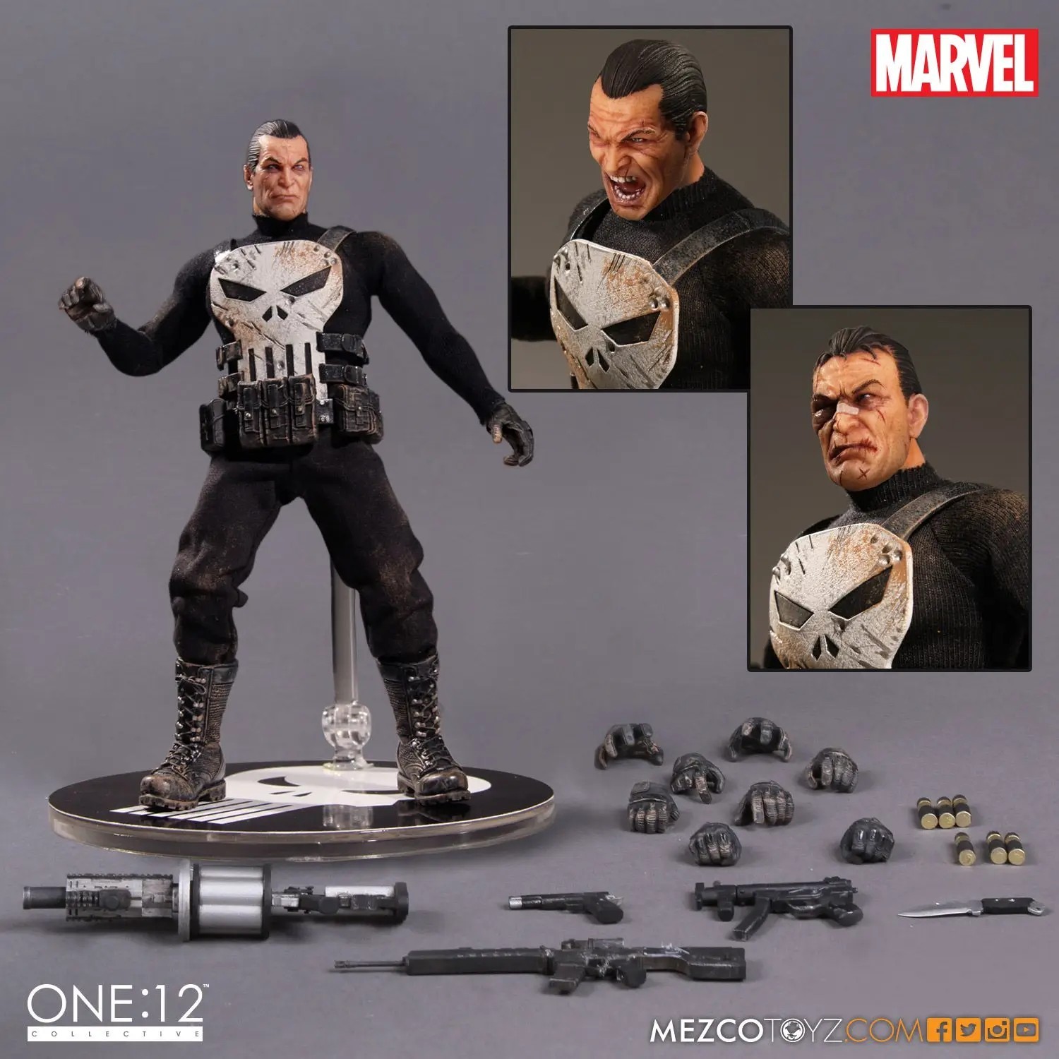 The Punisher Classic Comics 2016 Mezco One:12 6&Prime; Action Figure Replica