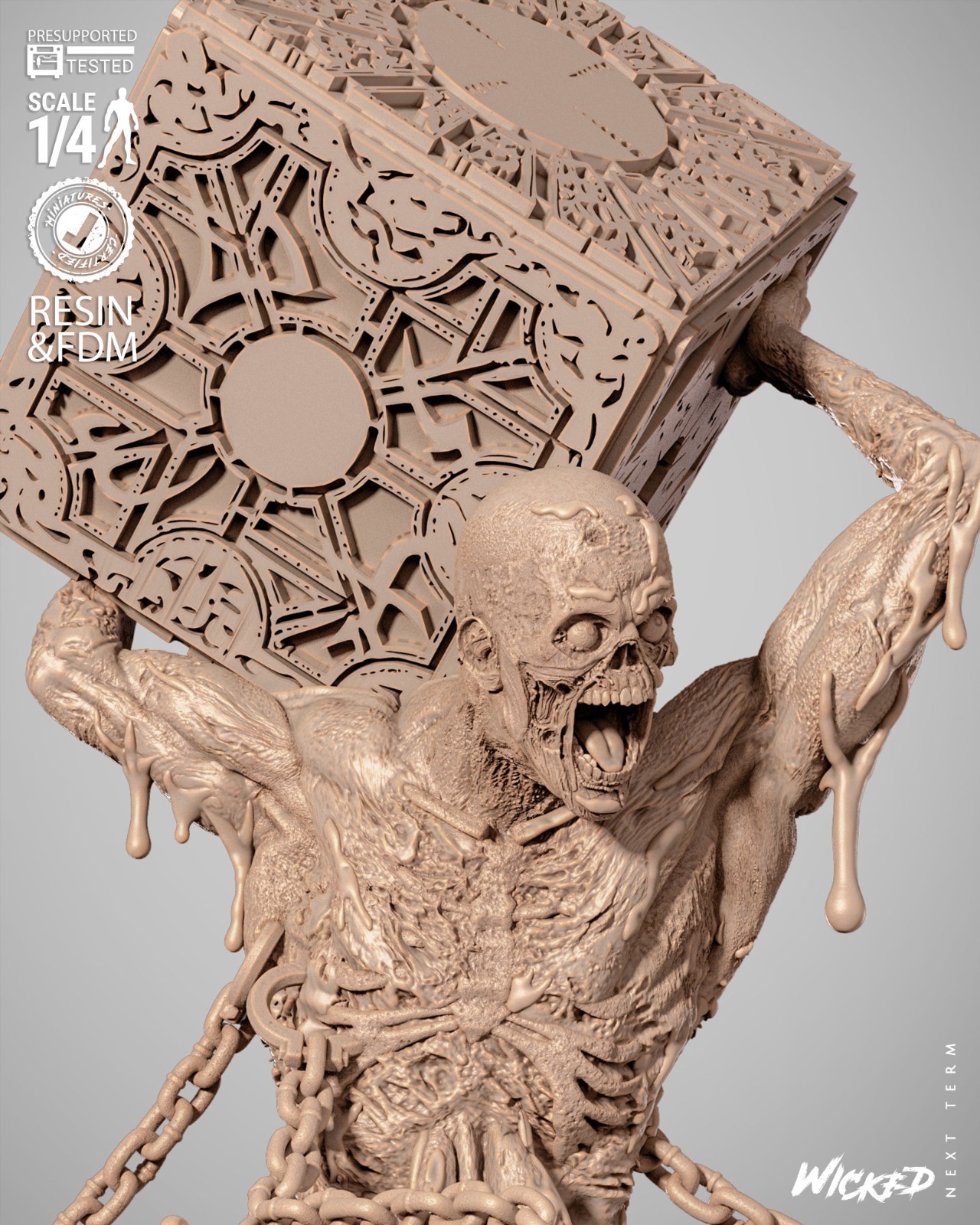 3D Printed Fan Art Hellraiser Diorama by Wicked3d