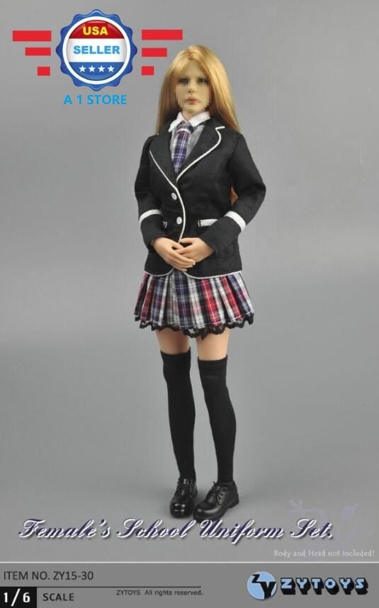 ZY TOYS 1/6 Scale School Uniform Set 2.0 for 12&Prime; Female Figure Doll