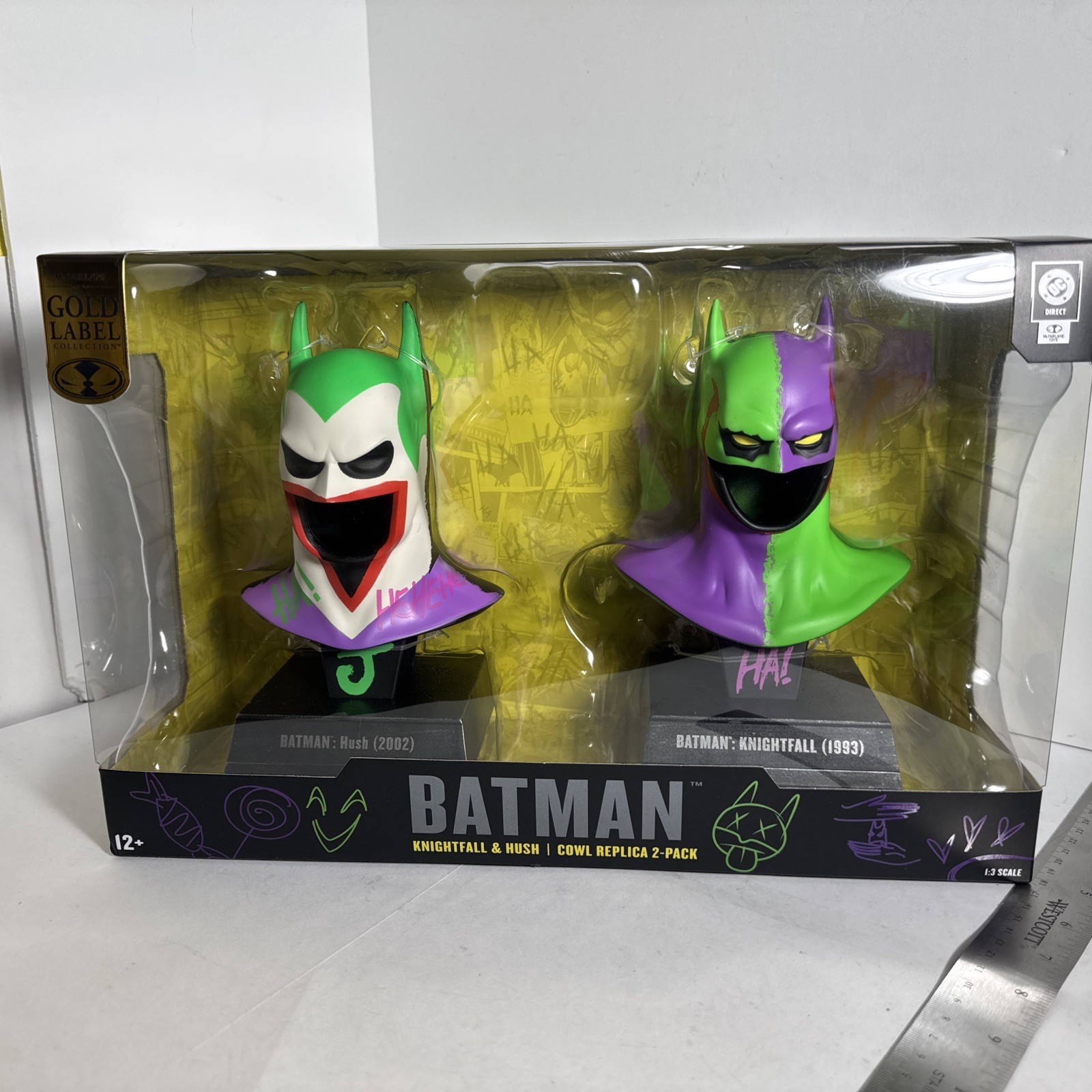 Batman Hush & Batman Knightfall Cowl (Jokerized) Gold Label 1/3 Scale Mcfarlane