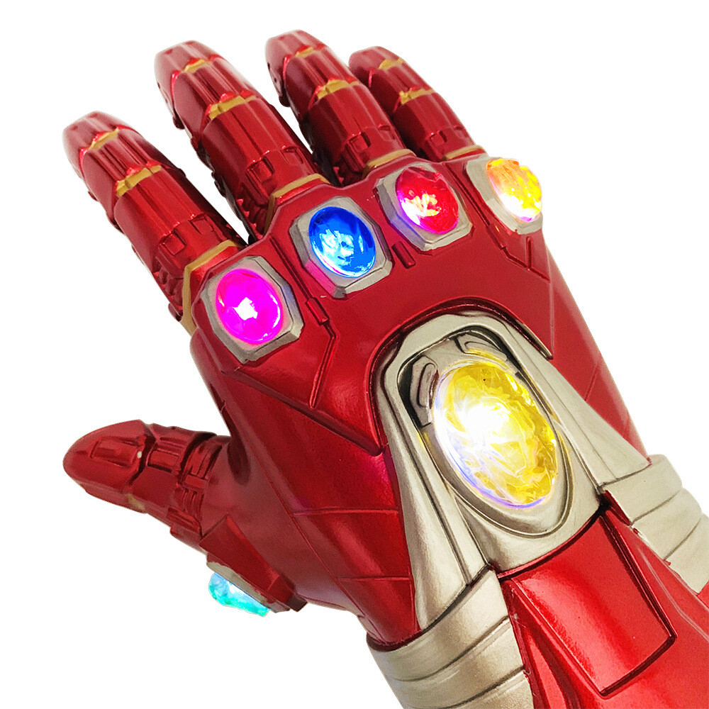 Kid Size Infinity War Gauntlet LED Light Stone Glove Halloween Iron Man Costume