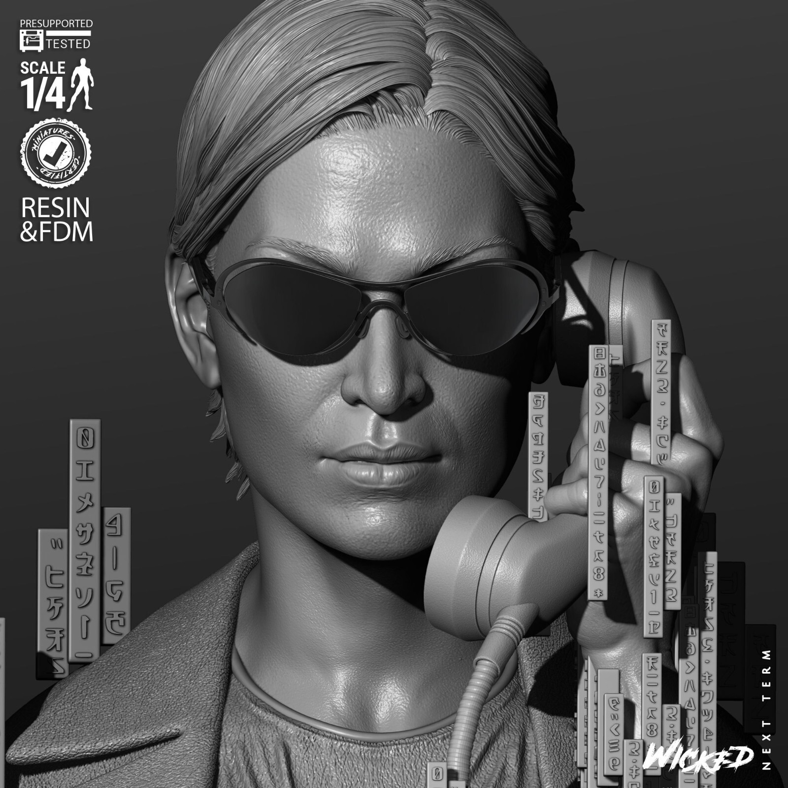 3D Printed Fan Art Trinity Portrait Bust by Wicked