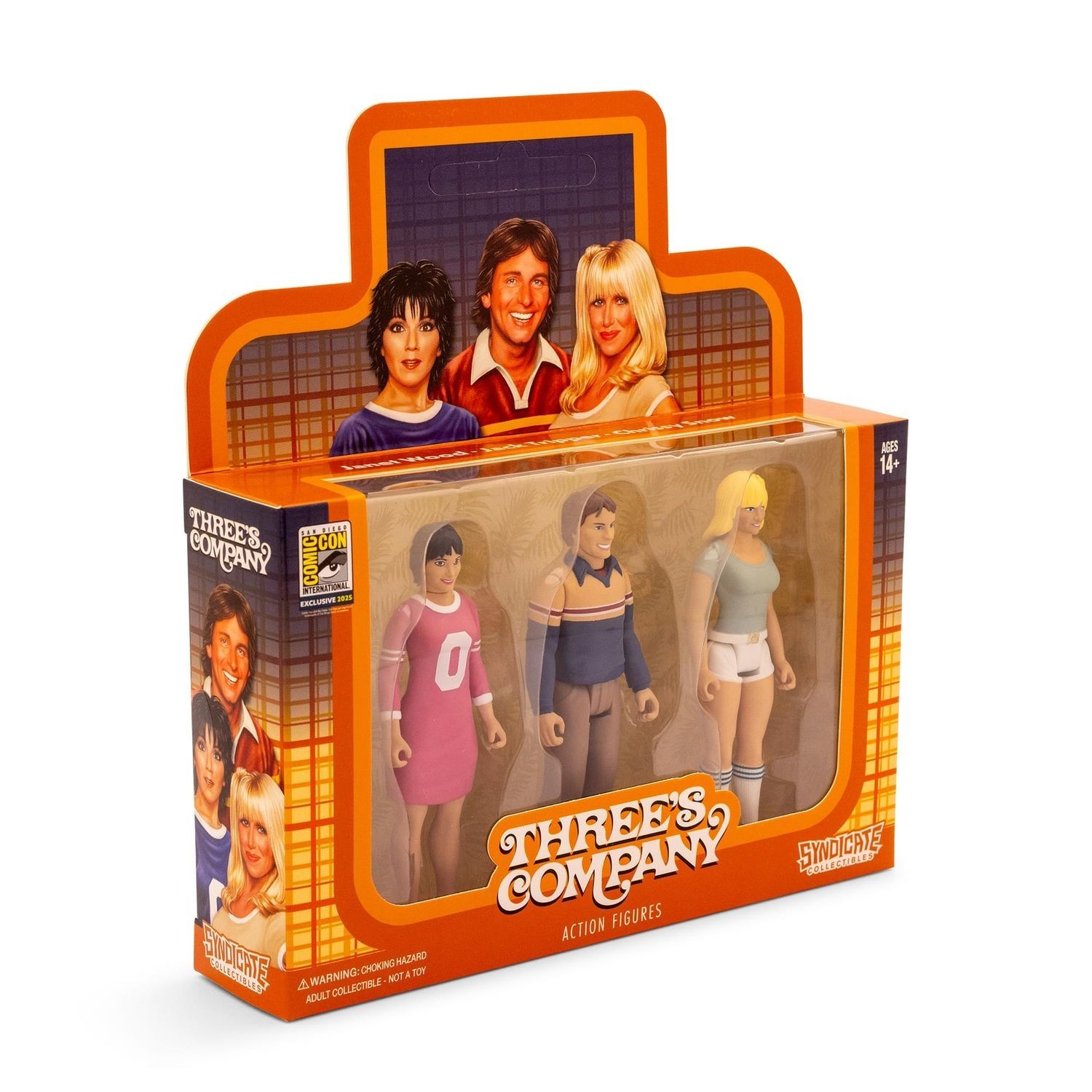 Three&rsquo;s Company 3.75&Prime;H Action Figures 2025 SDCC Exclusive Set of 3 MINT IN BOX