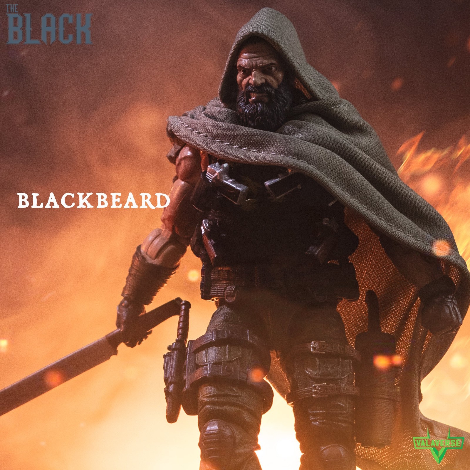 Valaverse The Black Action Force Blackbeard 6&Prime; Action Figure