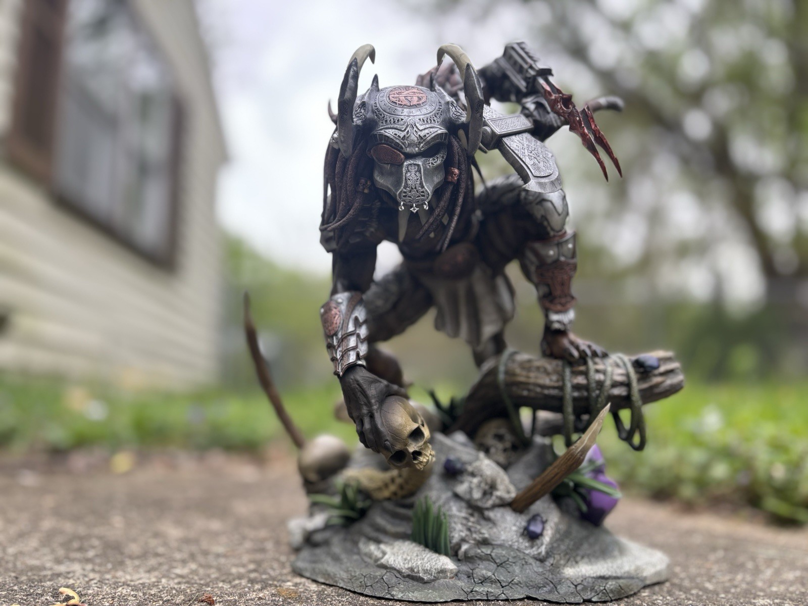 viking predator statue 3d printed and hand painted! made to order! read descript