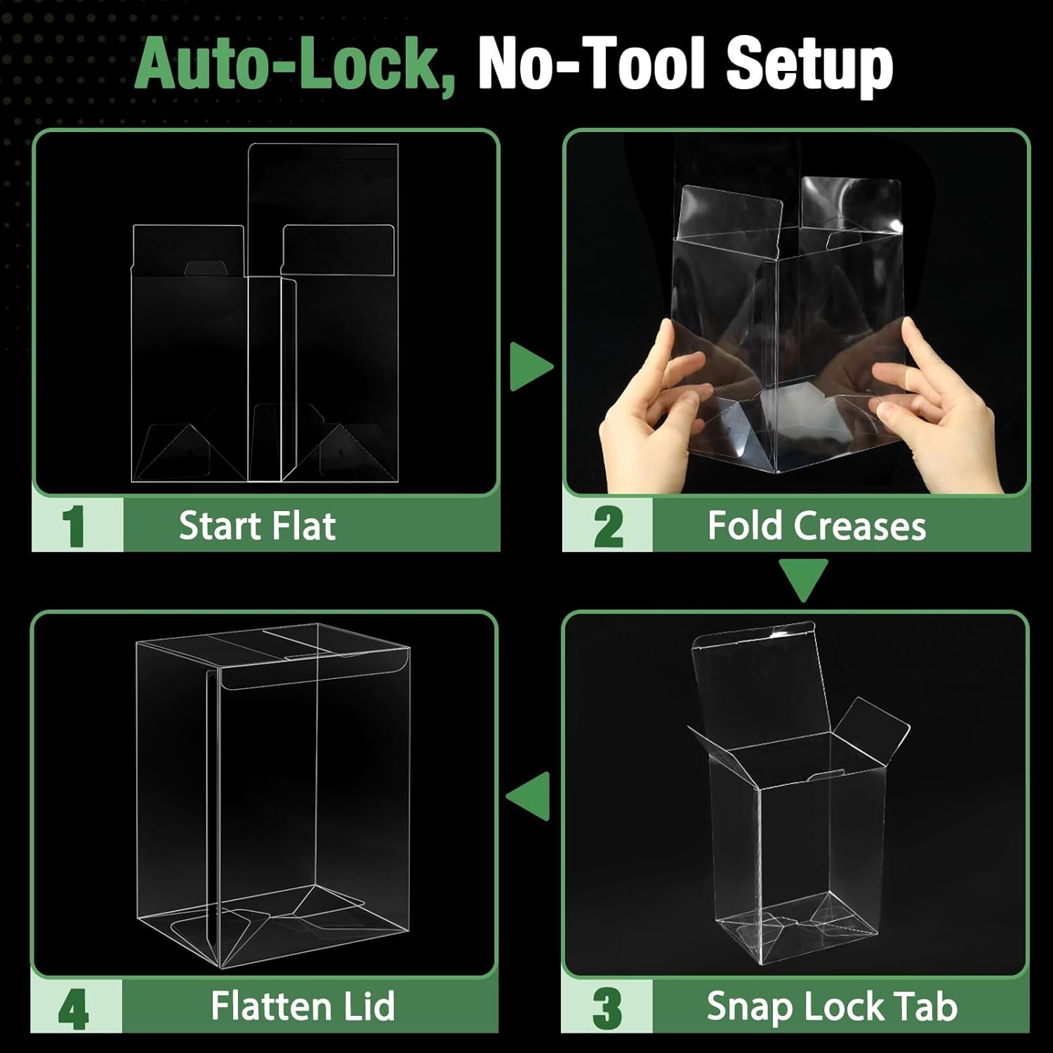 6 Pack Clear Display Cases for 4-Inch Figures – Dust & Scratch Resistant