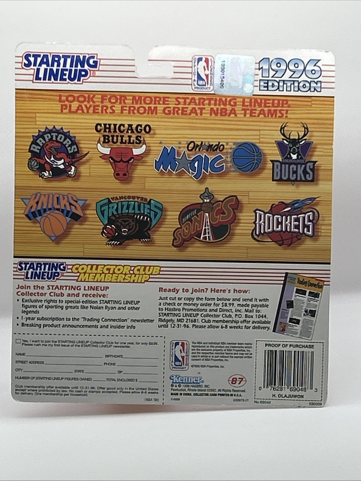 1996 Starting Lineup Alanzo Mourning Basketball Figure