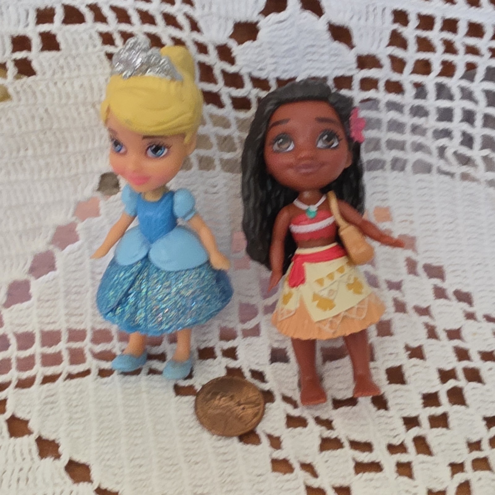 Disney Cinderella Moana Figurine Set Plastic Multicolor Less Than 5 in