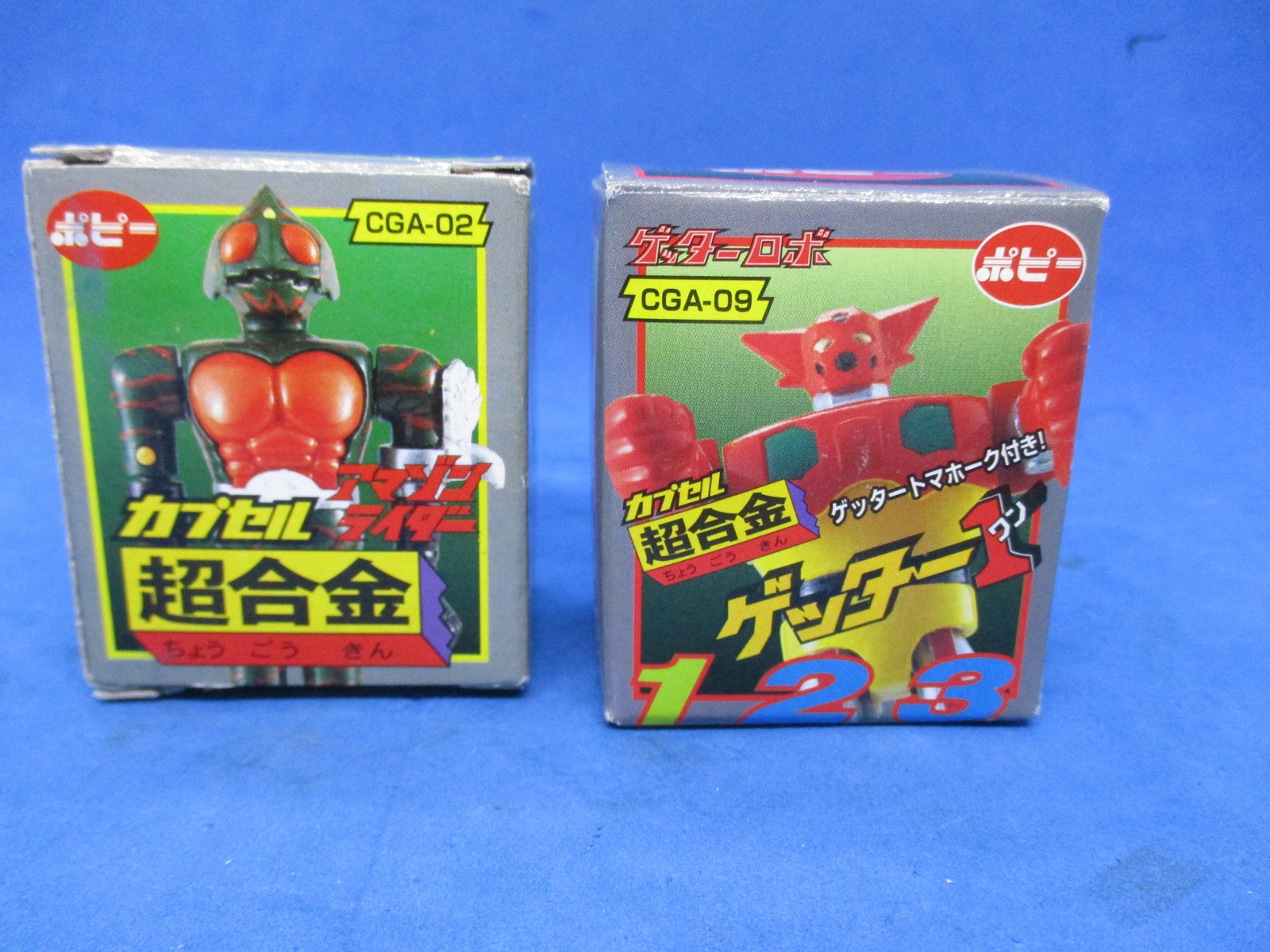 2 Vintage Popy 2002 Cga-02 & Cga-09 Capsule Chogokin Robo Getter 3&Prime; tall rare