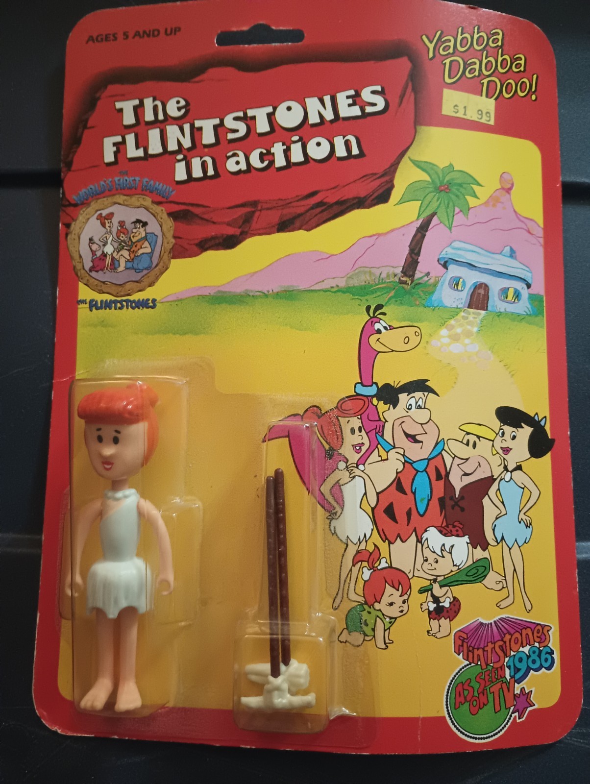 The Flintstones In Action Flintoys 1985 Wilma Vhtf Please Read Hanna Barbera