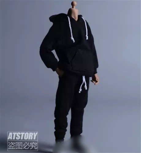 USA 1/12 Black Hoodie Pants Trousers Clothes For 6&Prime; Male TBL Action Figure Body