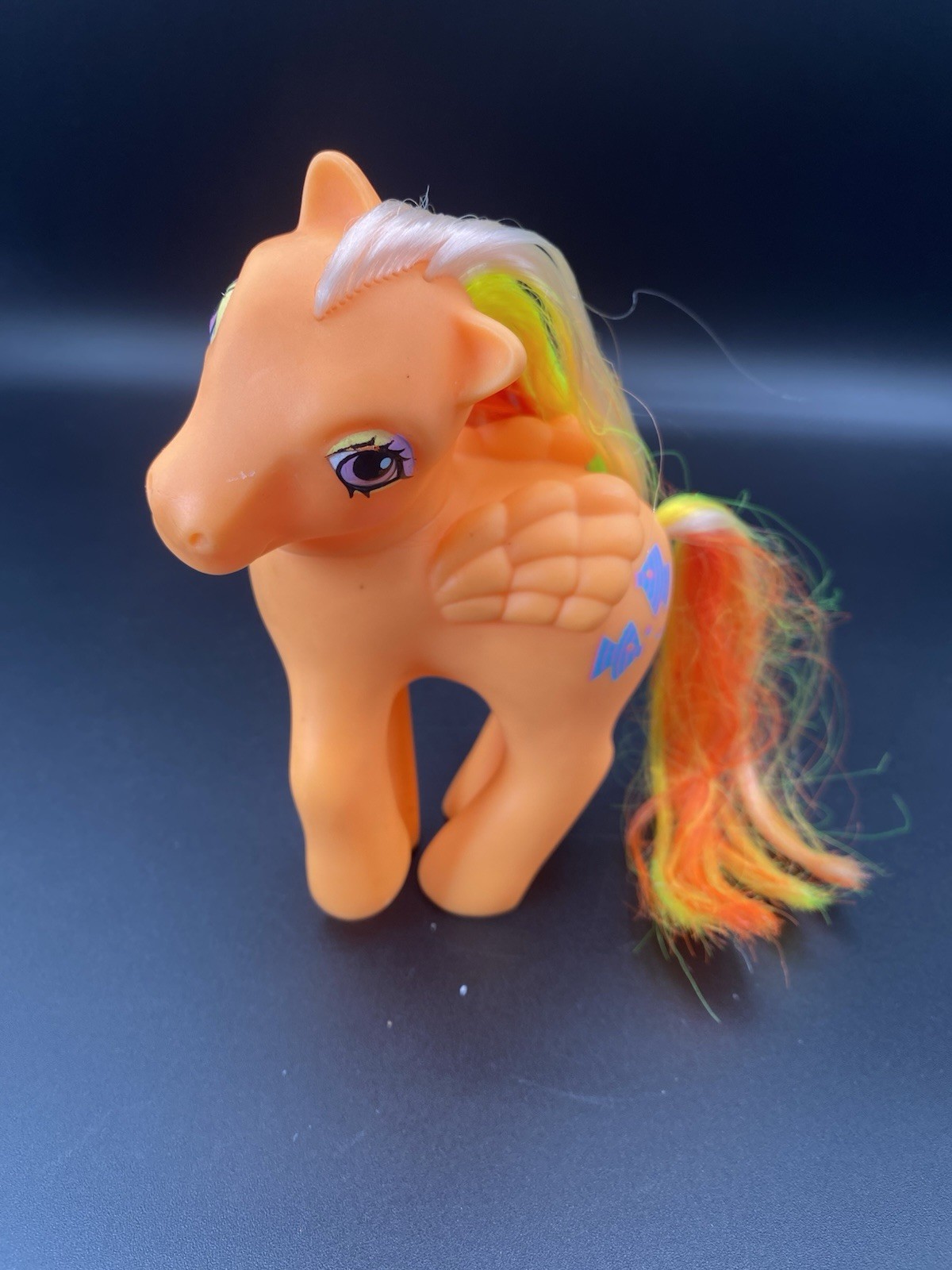 Vintage My Little Pony G1 1987 SEA BREEZE Tropical Fish Neon Orange Pegasus