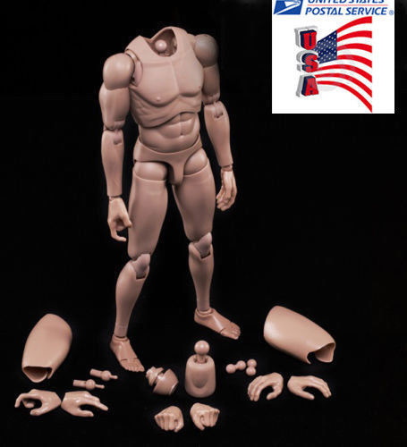 US 1/6 Male Figure Body Model Toy MX02-A Suntan Skin Flexible For 12&Prime; Action Hot