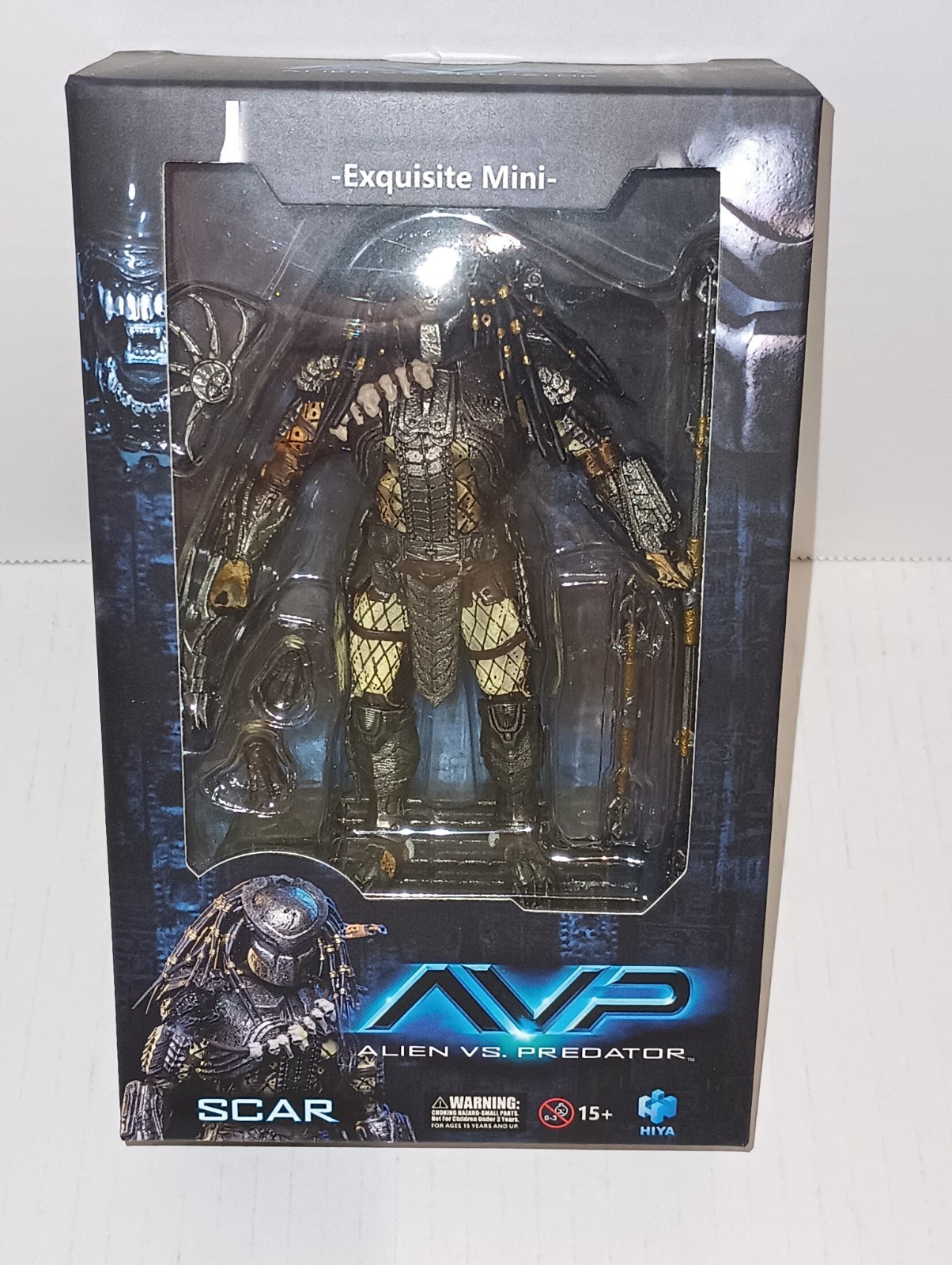 Hiya Toys Aliens vs Predator AVP masked Scar 4.5&Prime; Action Figure 1:18 Scale Rare