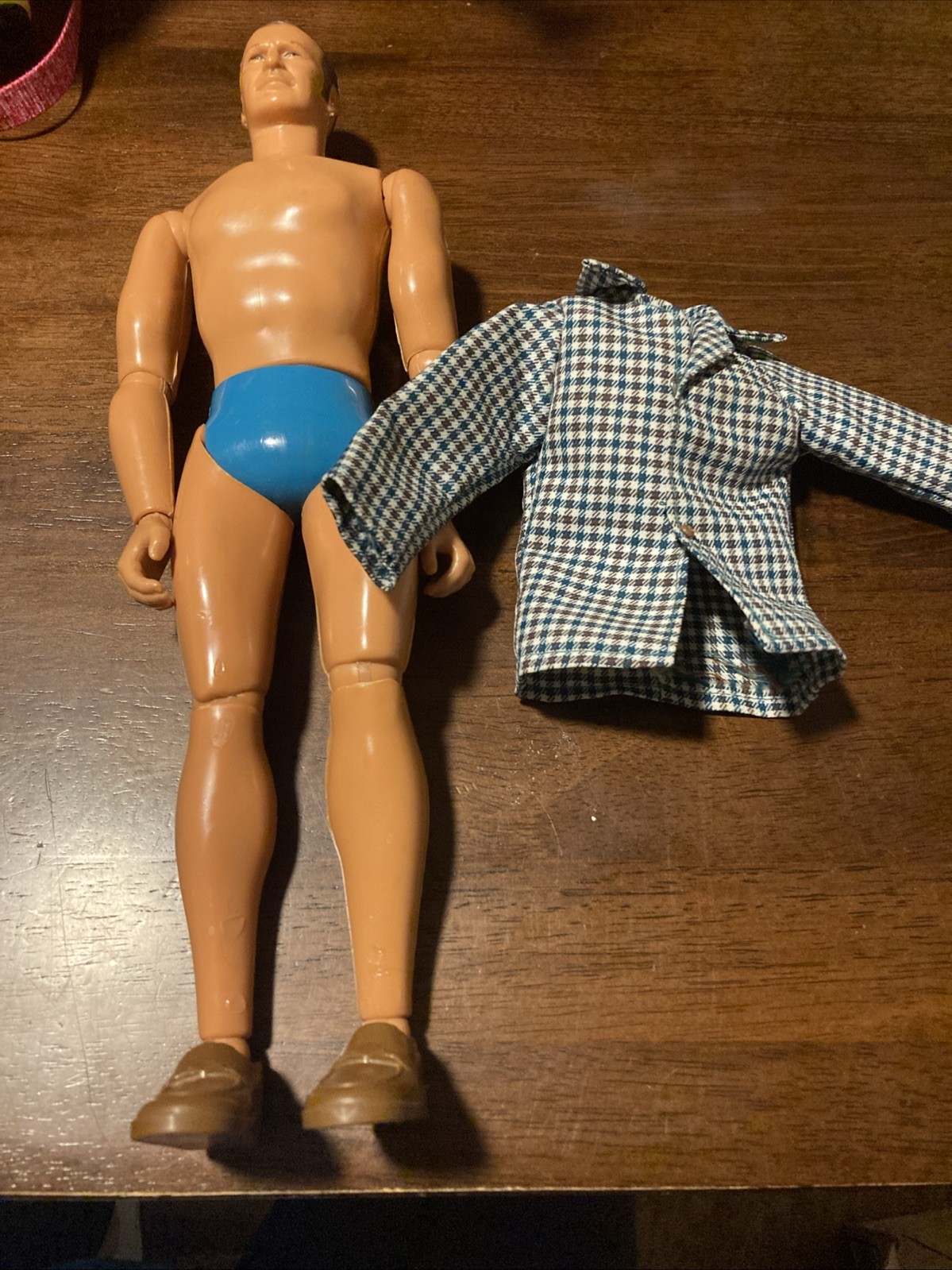Vintage 1977 Oscar Goldman Six Million Dollar Man Figure Kenner W/ Shoes & Coat