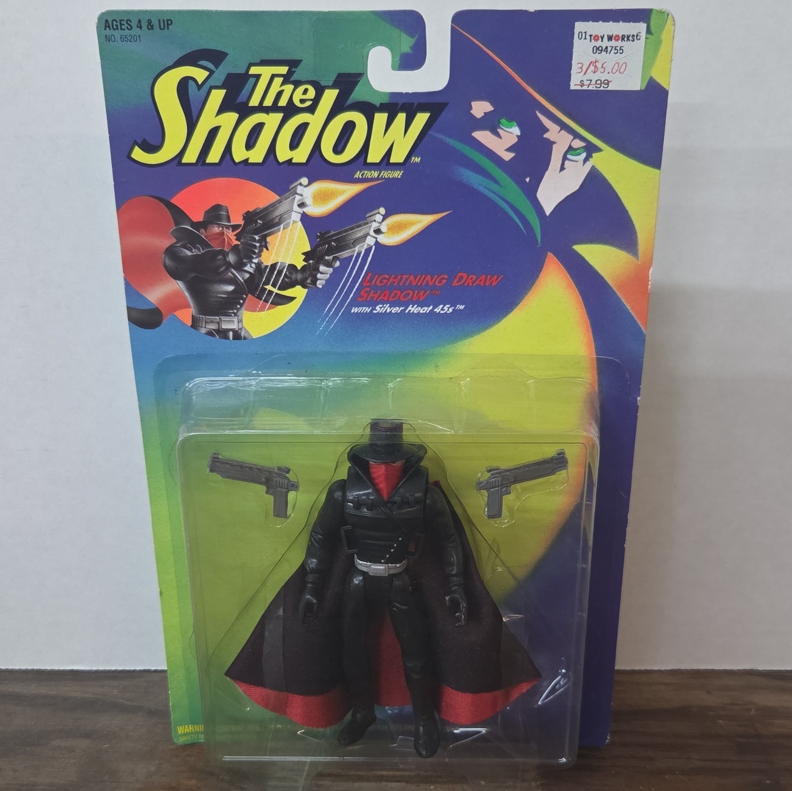 Kenner The Shadow Lightning Draw Shadow Action Figure w/ Cape & Gun