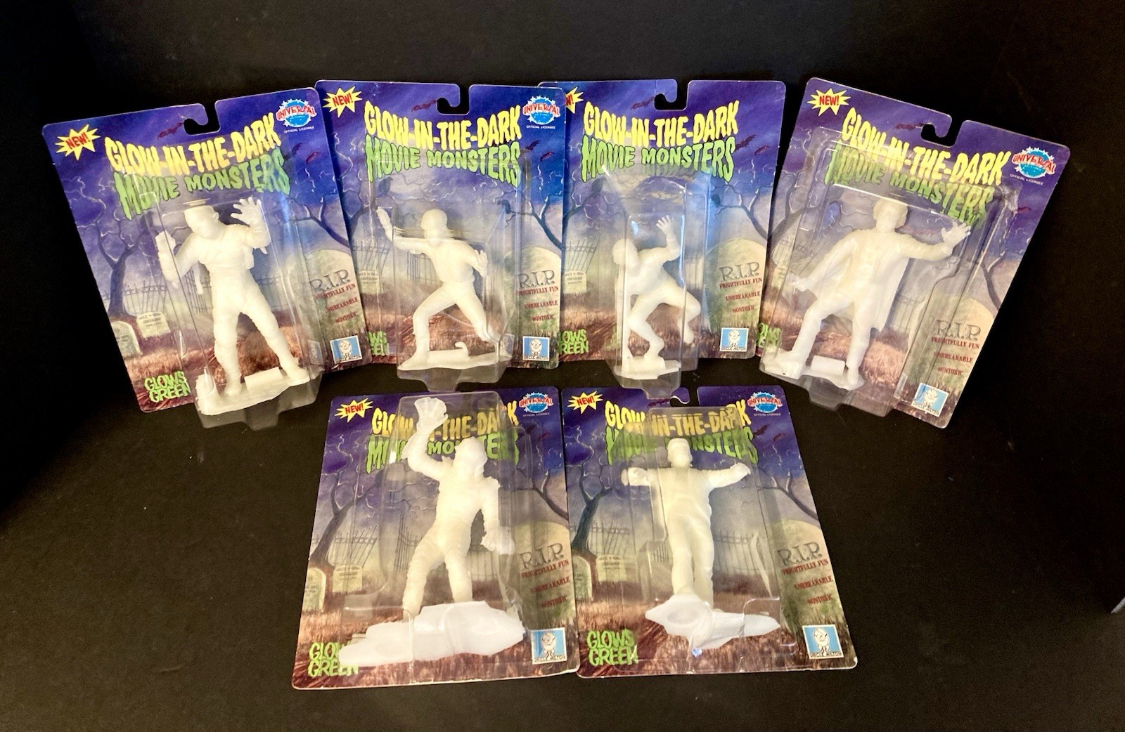 Complete Set Of Uncle Milton Universal Monsters GID lot of 6 figures 1990