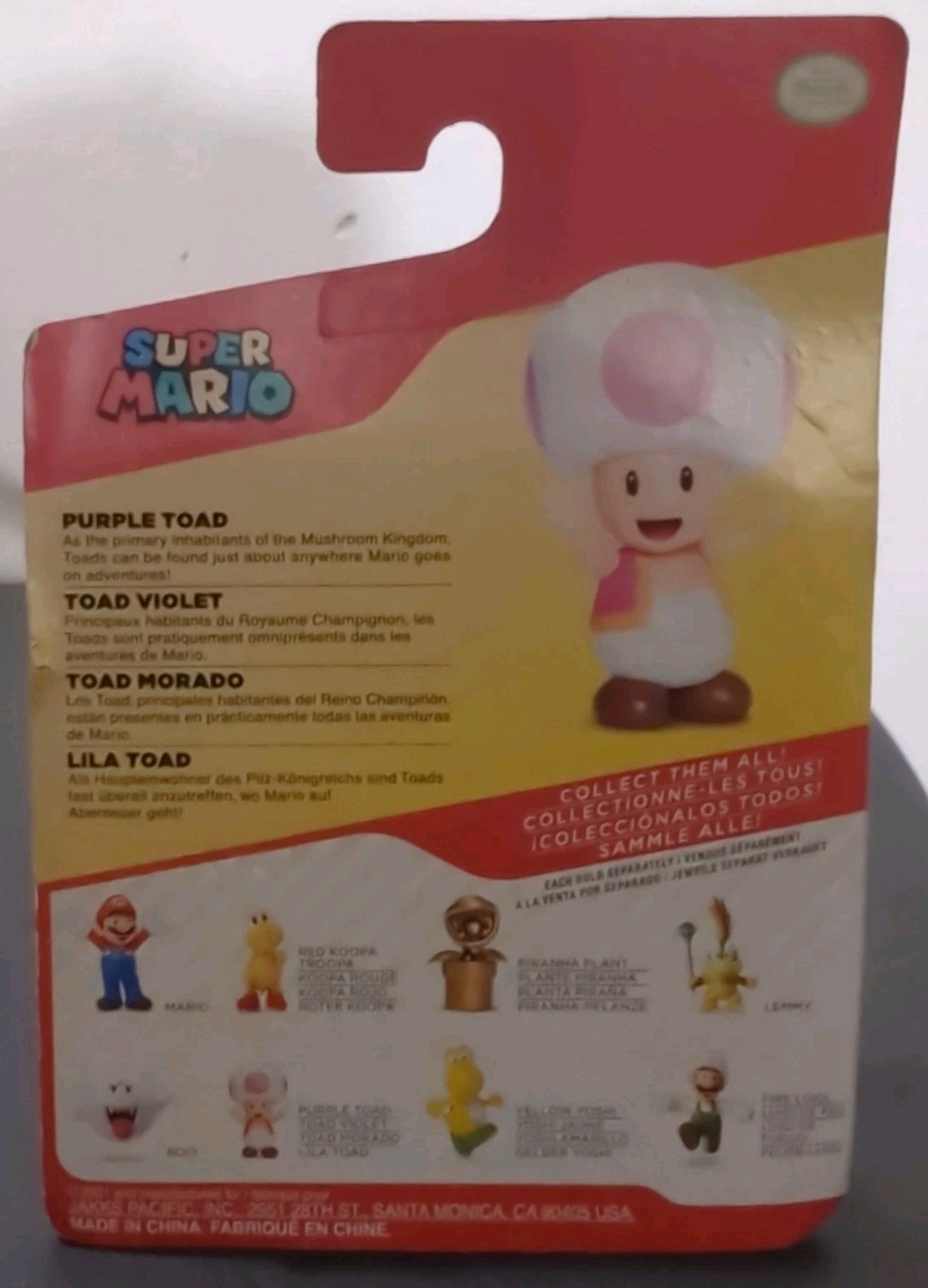 NEW Super Mario PURPLE TOAD 2.5&Prime; EXCLUSIVE Jakks Pacific Nintendo Figure NIB