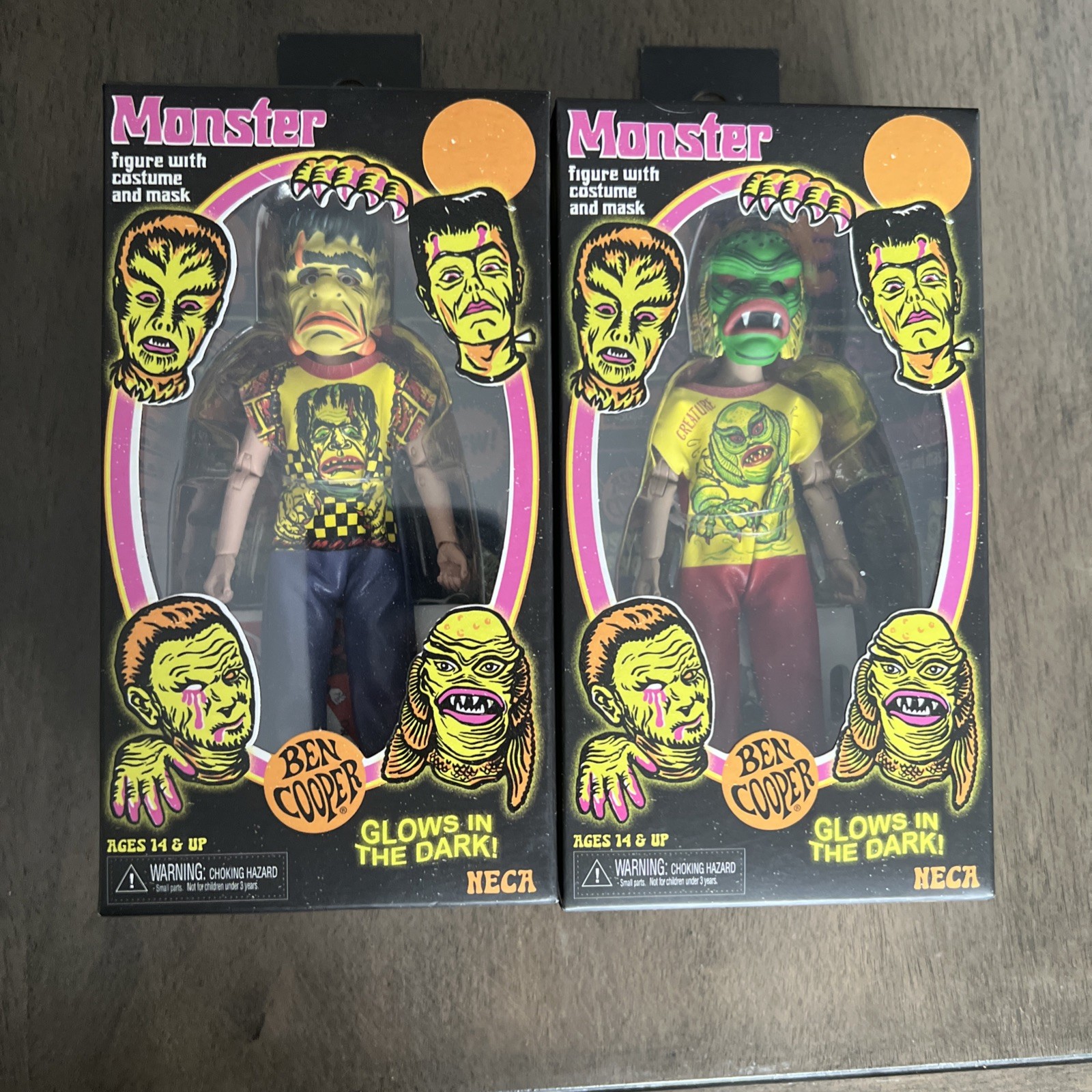 Neca Ben Cooper Glow In Dark Costume set of 2: Creature & Frankenstien