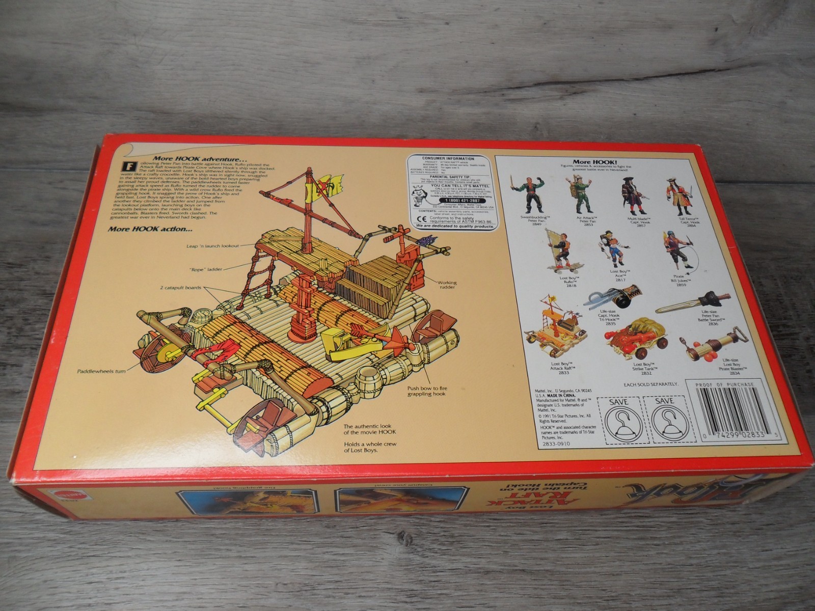 Hook ~ Lost Boy ATTACK RAFT 1991 Mattel 2833 New Sealed RARE Captain Hook