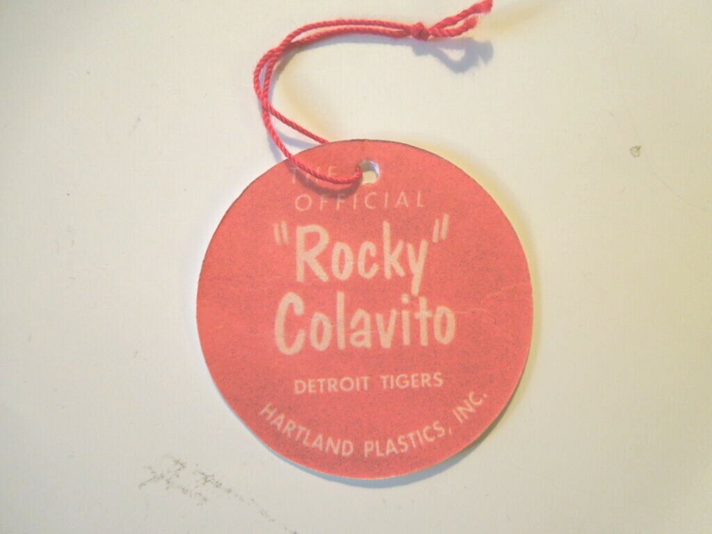 1950&rsquo;s 60&rsquo;s Rocky Colavito Hartland Baseball figure custom Hang Tag