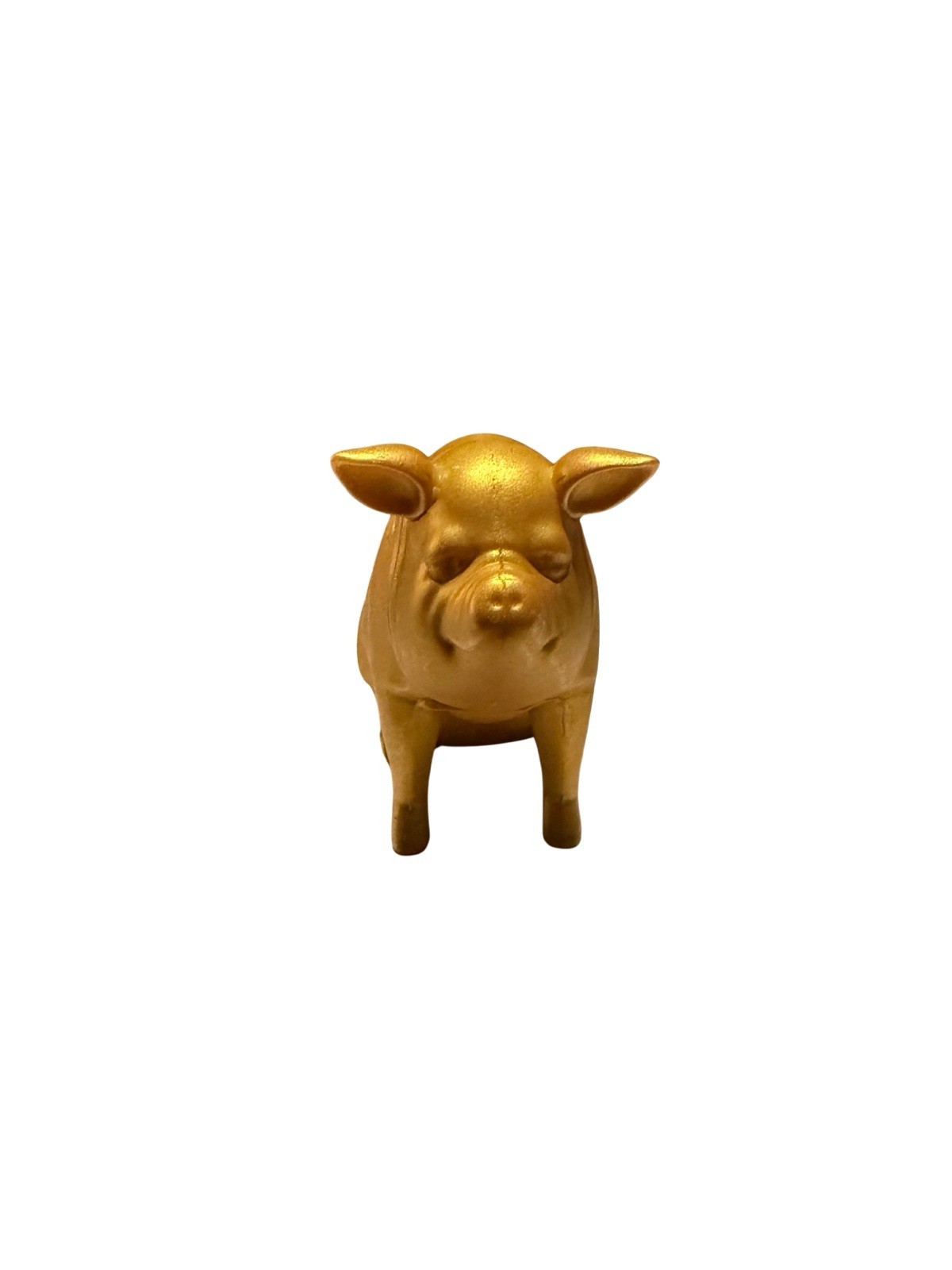 WhistlePig Whiskey Statue Pig Figure Figurine Gold Rubber Plastic Toy Advert 2&Prime;