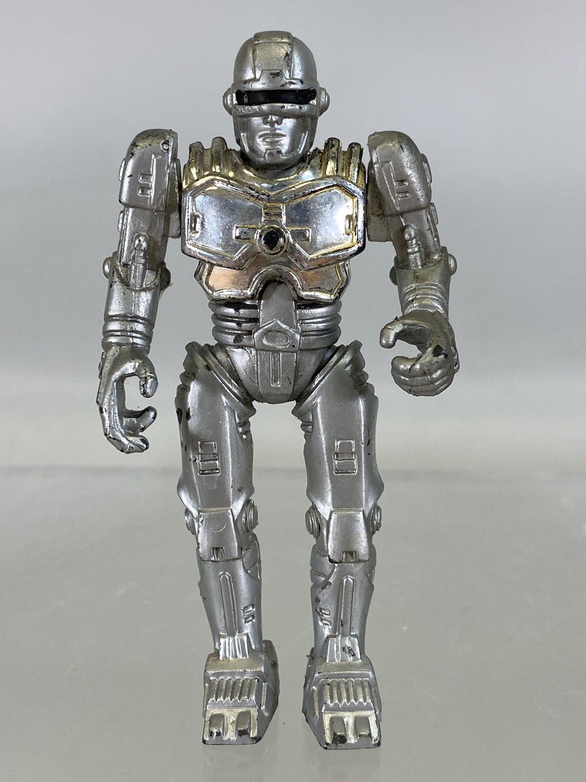 Vintage KO Bootleg Robocop 4” Silver PVC Figure Knock Off Plstic China