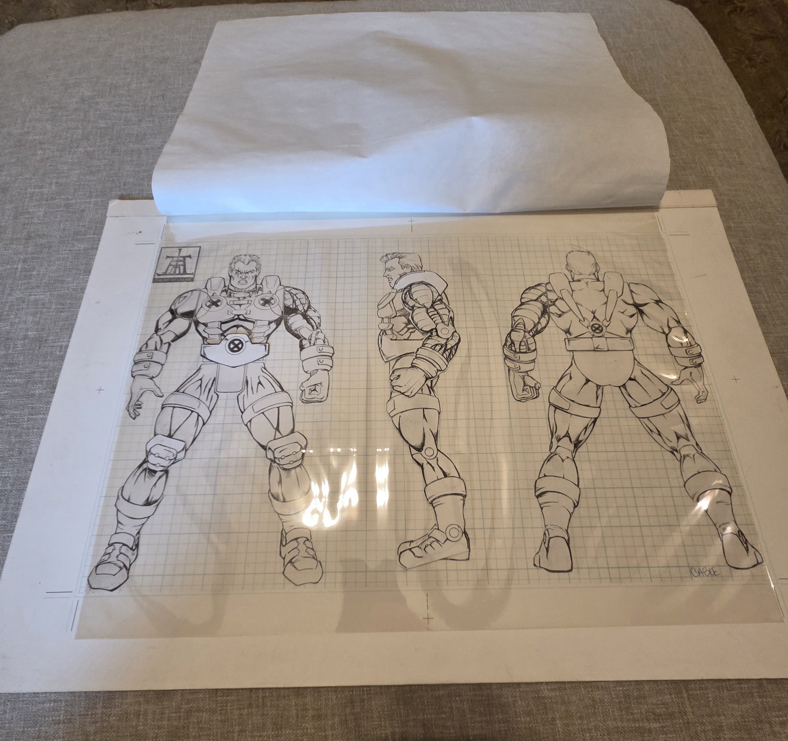 Cable Toy Control Art Prototype Drawing Vintage Toy Biz Marvel