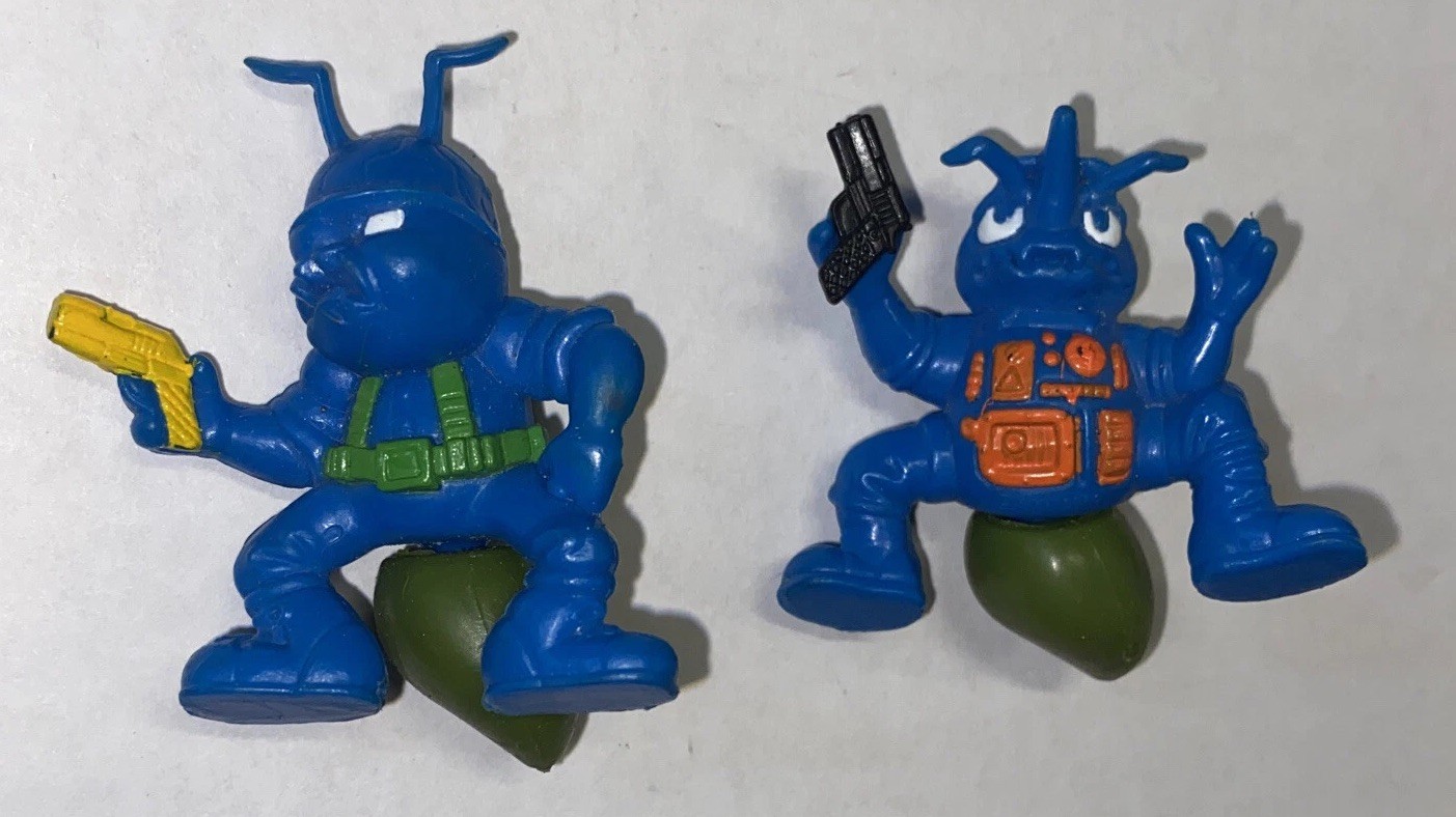 2 LOT Vintage 1980s Hasbro Army Ants Action Figures 2&Prime; Blue collectible