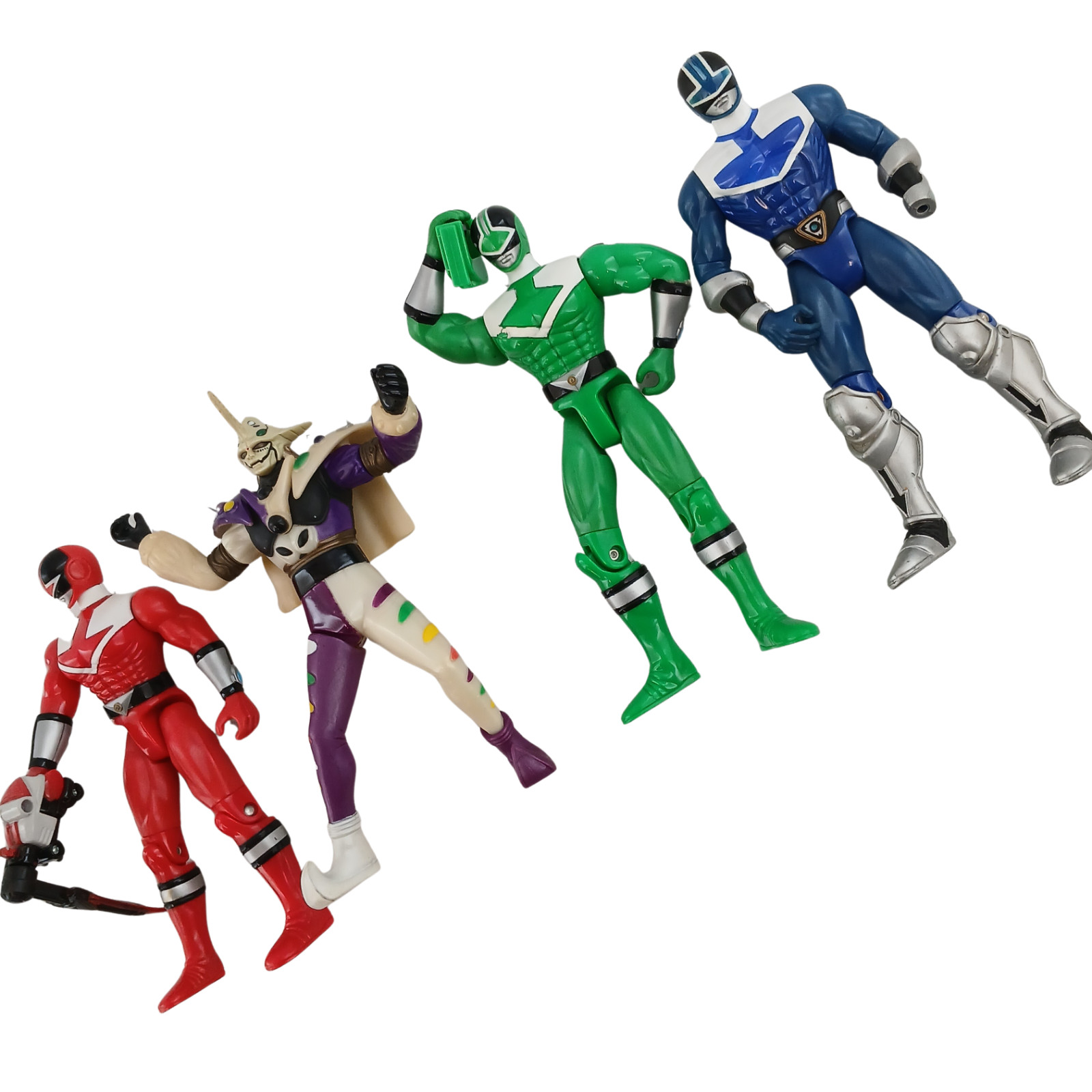 Bandai Lot of 4 Power Rangers Action Figures Red Green Blue Ranger & Jindrax 6&Prime;