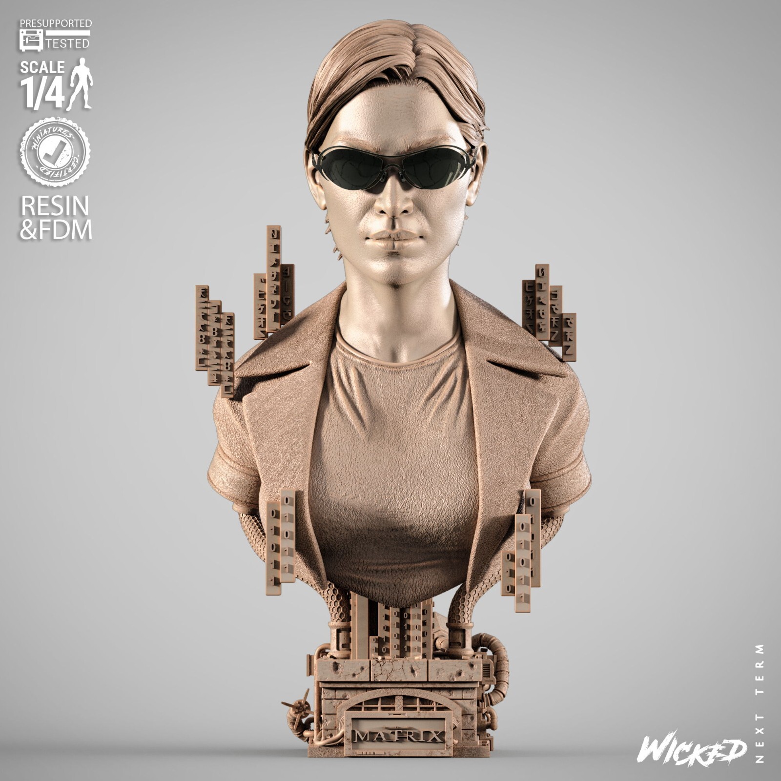 3D Printed Fan Art Trinity Portrait Bust by Wicked