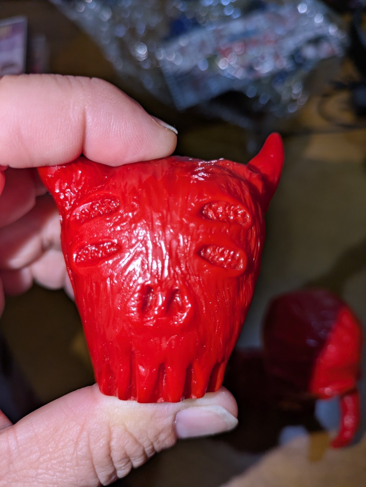 Skullboy Monsterfoot Creations Sofubi Blank Red w/ Extra Head Omake 1s Release