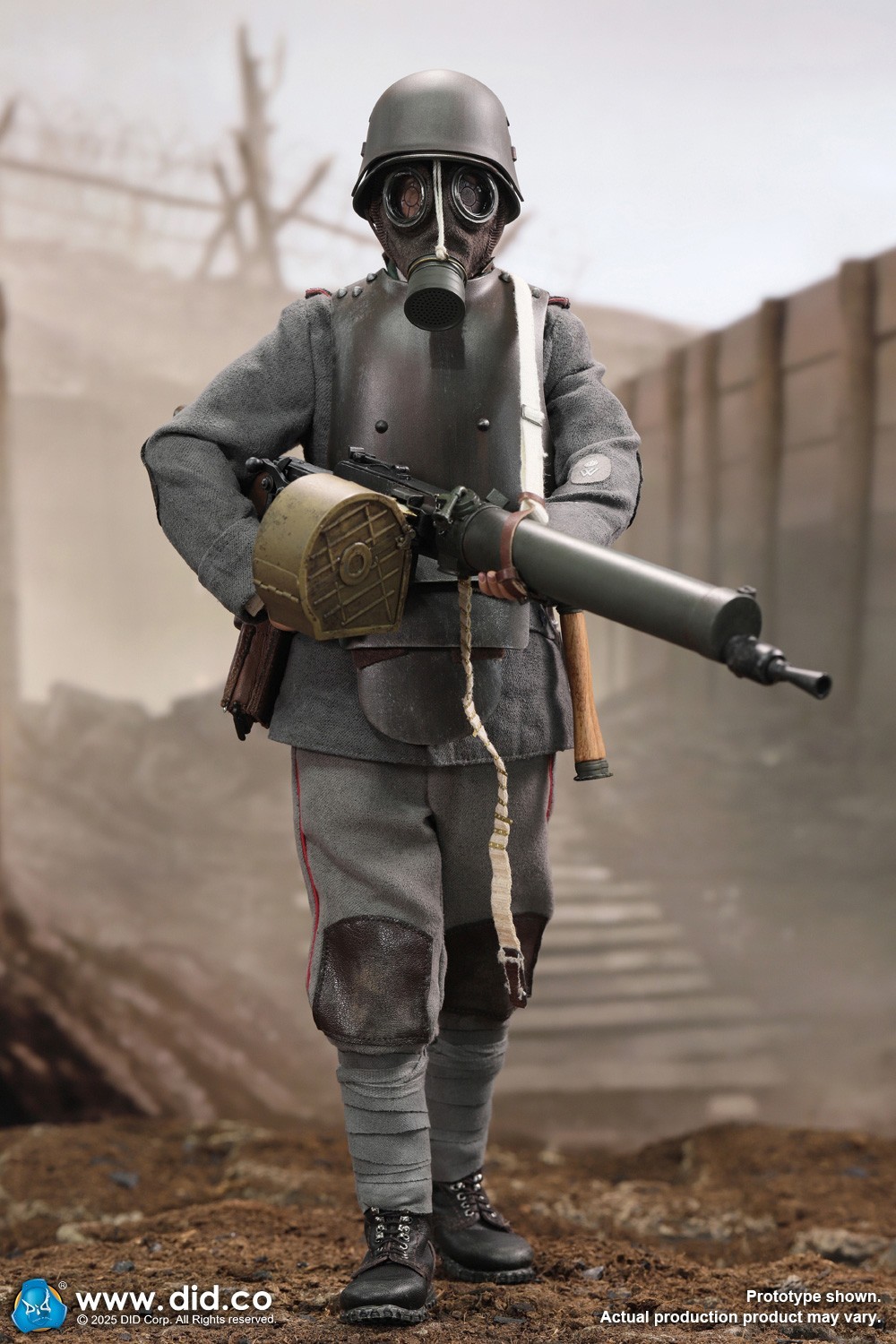 DID 1/6 Scale WWI German MG08 Gunner – Arthur 12&Prime; Action Figure D11015