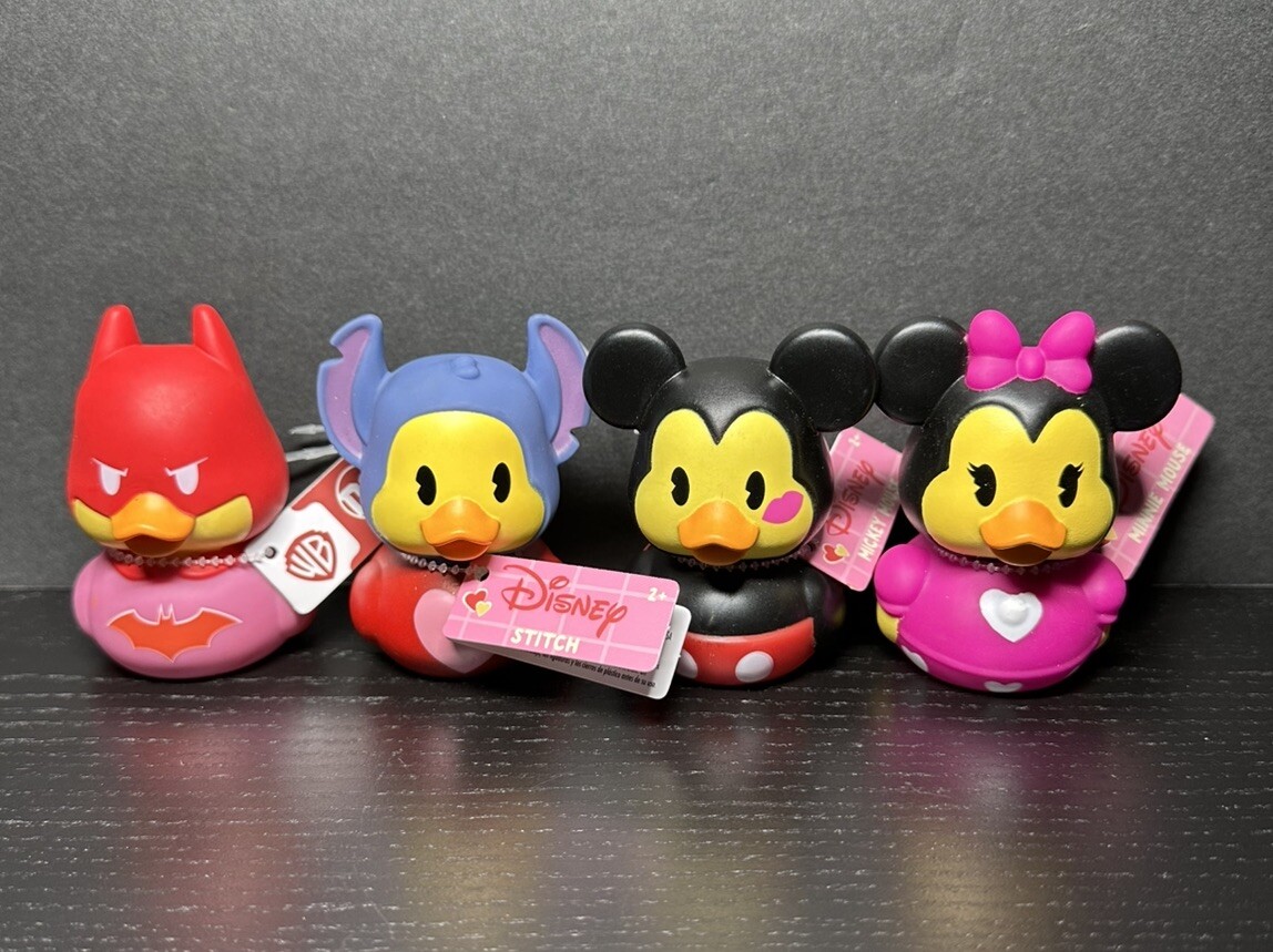2025 Valentine&rsquo;s Day Rubber Ducks Disney Mickey, Minnie, Stitch and DC Batman