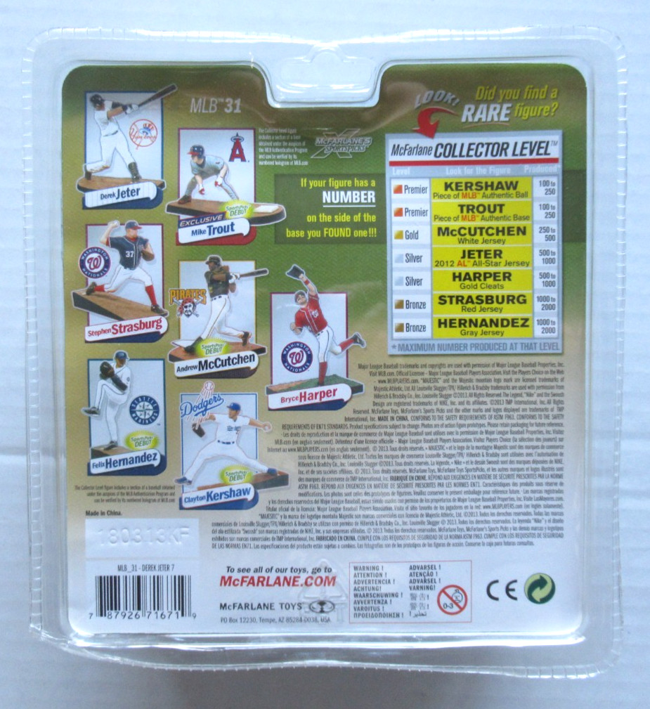 MCFARLANE DEREK JETER MLB 31 YANKEES ALL-STAR CL VARIANT /1000 6&Prime; FIGURE SEALED