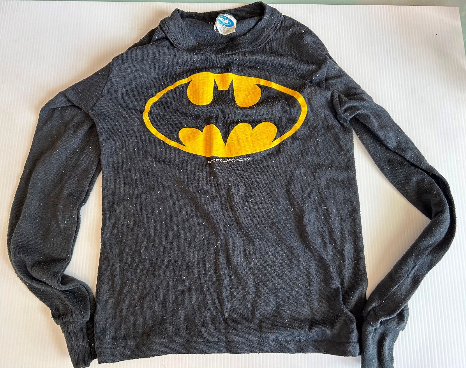 BATMAN Vintage Child&rsquo;s Long Sleeve Shirt — Size 8/10 — Logo Vintage Clothing