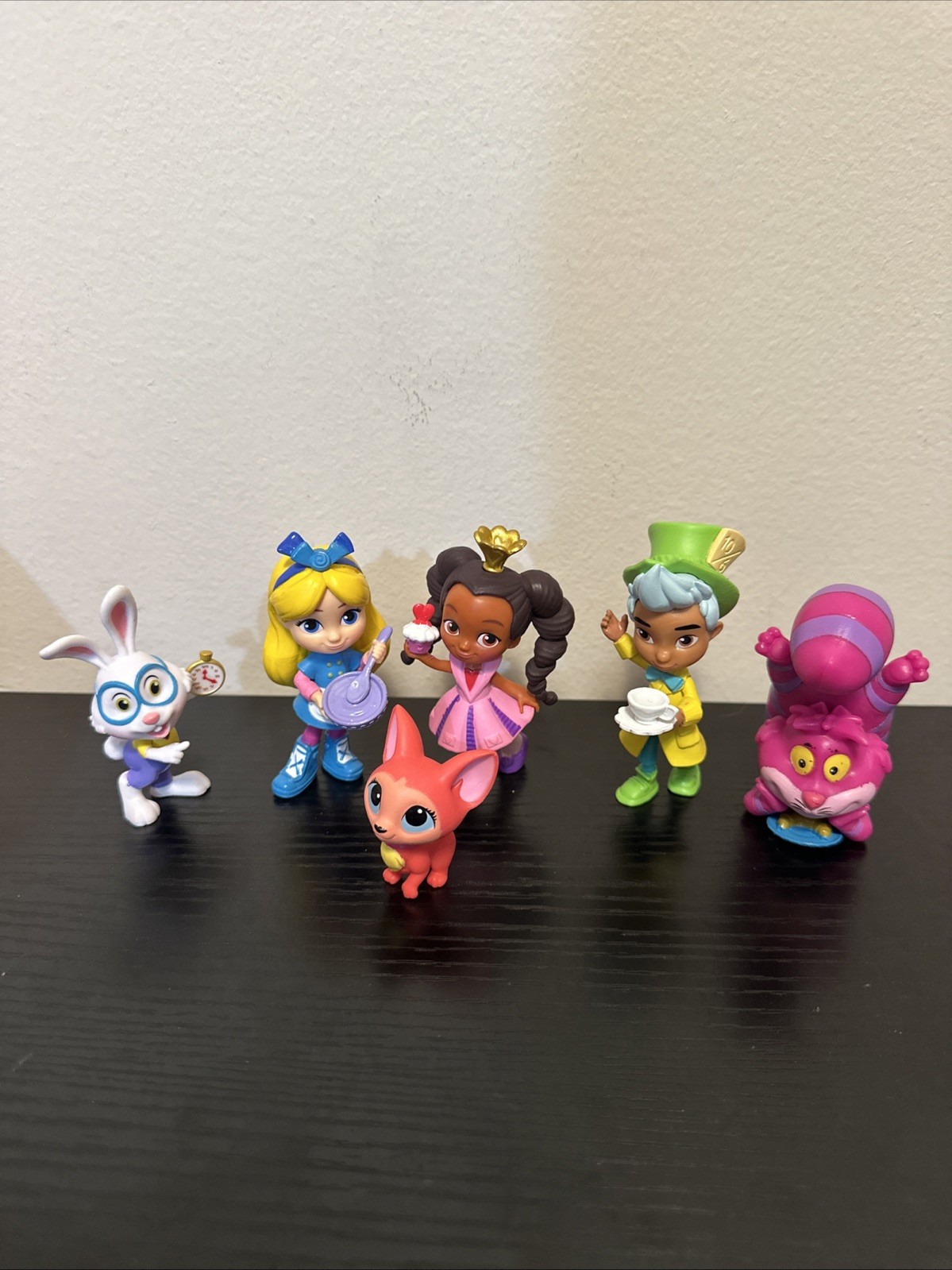 LOT 6 DISNEY JUNIOR ALICE IN WONDERLAND BAKERY FIGURES CHESHIRE CAT RABBIT QUEEN