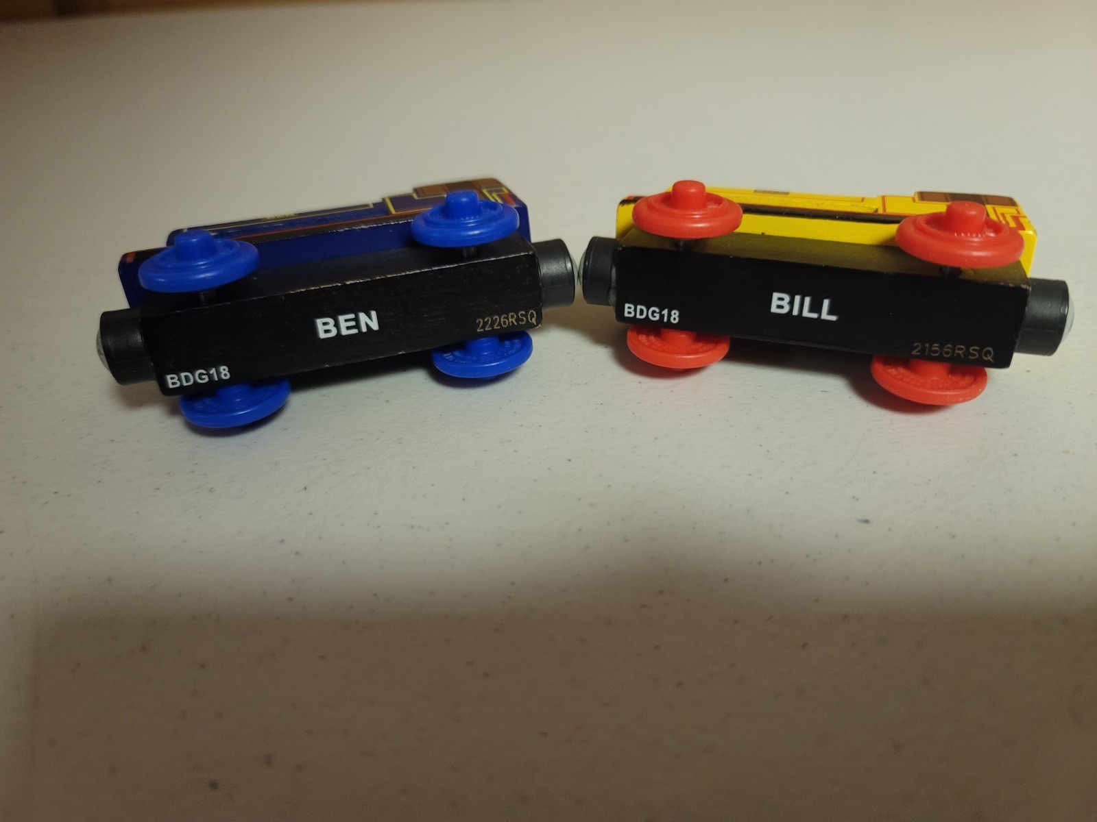 Thomas Wooden Railway Bill & Ben Twin Trains Fisher Price Very Good Condition