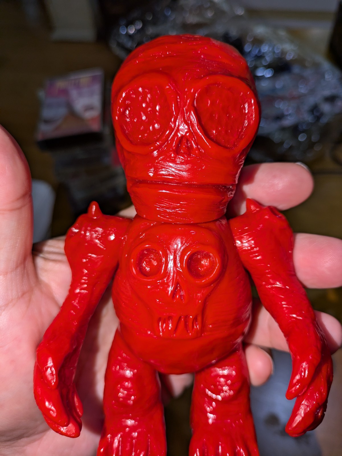 Skullboy Monsterfoot Creations Sofubi Blank Red w/ Extra Head Omake 1s Release
