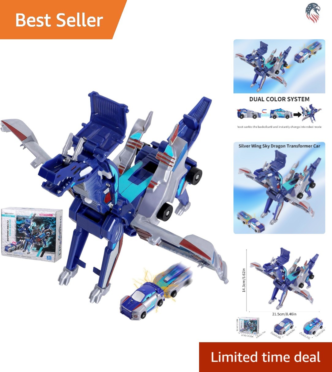 Transforming Car Set 2 Pieces Compatibility with Collectible Magical Dinosaur…