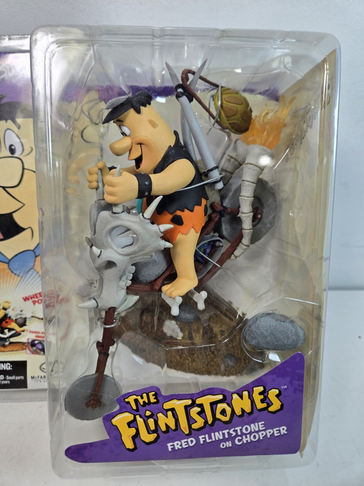 Fred Flintstone On Chopper Action Figure BNIB McFarlane / Hanna Barbera