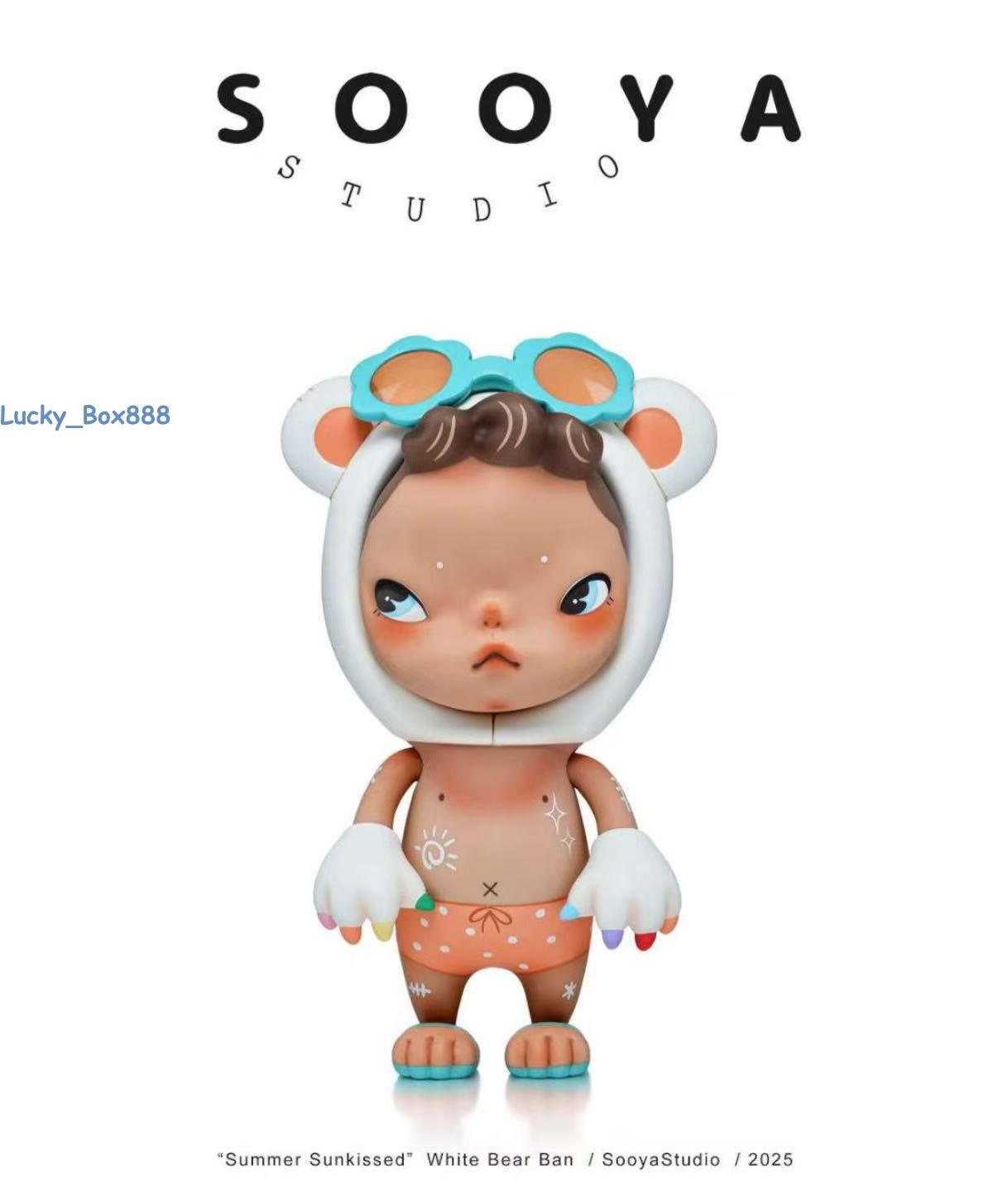 Authentic Sooya « Summer Sunkissed » White Bear Ban Figure Brand New Sealed