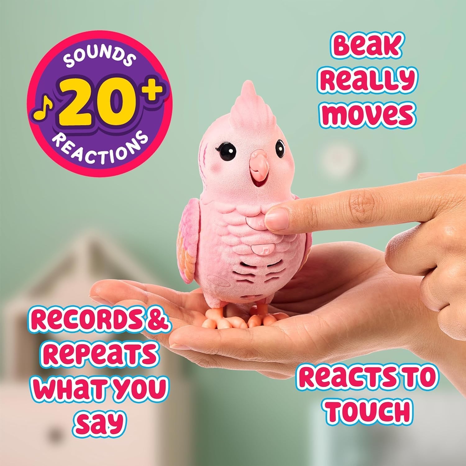 Talking Bird Toy with Cage, Interactive Voice Repeating Toy for Kids, 20